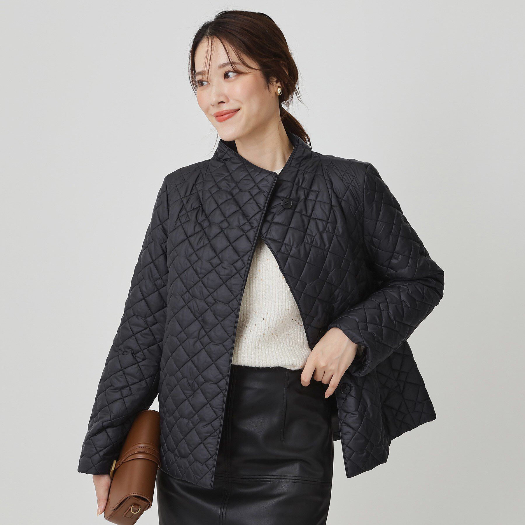 COUP DE CHANCE「【軽い着心地】中綿キルトジャケット」|ノーカラージャケット|