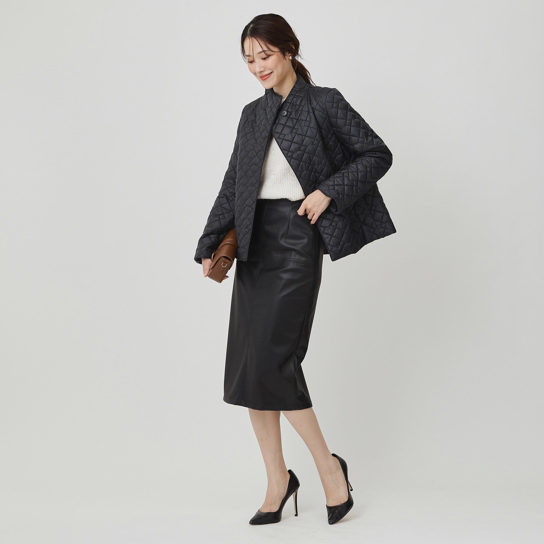 COUP DE CHANCE「【軽い着心地】中綿キルトジャケット」|ノーカラージャケット|