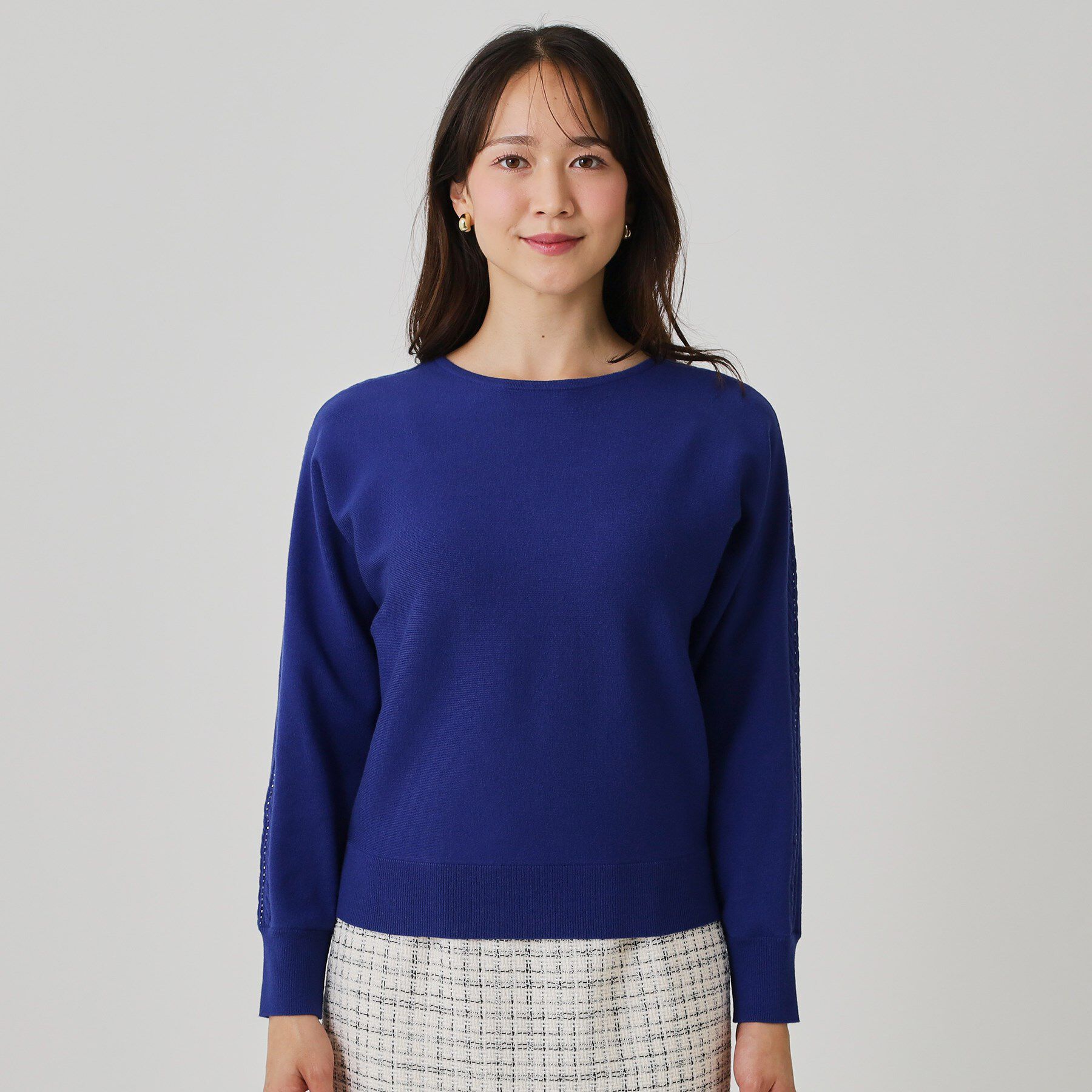 COUP DE CHANCE「【手洗い可】ケーブルビーズ袖デザインニット」|ニット・セーター|