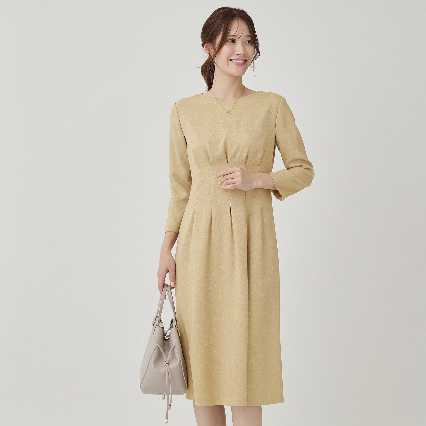 COUP DE CHANCE「【手洗い可／日本製】タックデザインワンピース」|ワンピース|