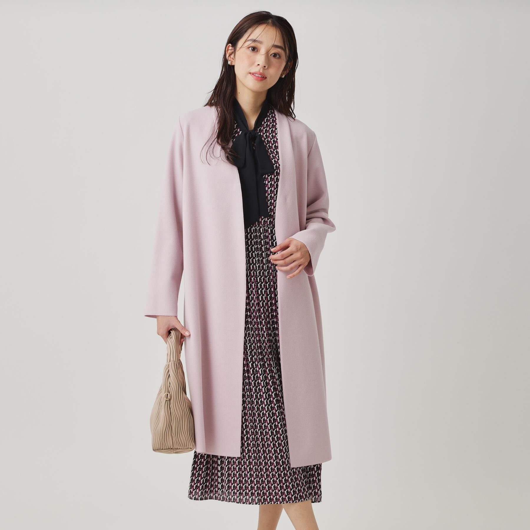 COUP DE CHANCE「【日本製／軽量】Iラインシルエットのコーディガン」|ノーカラーコート|