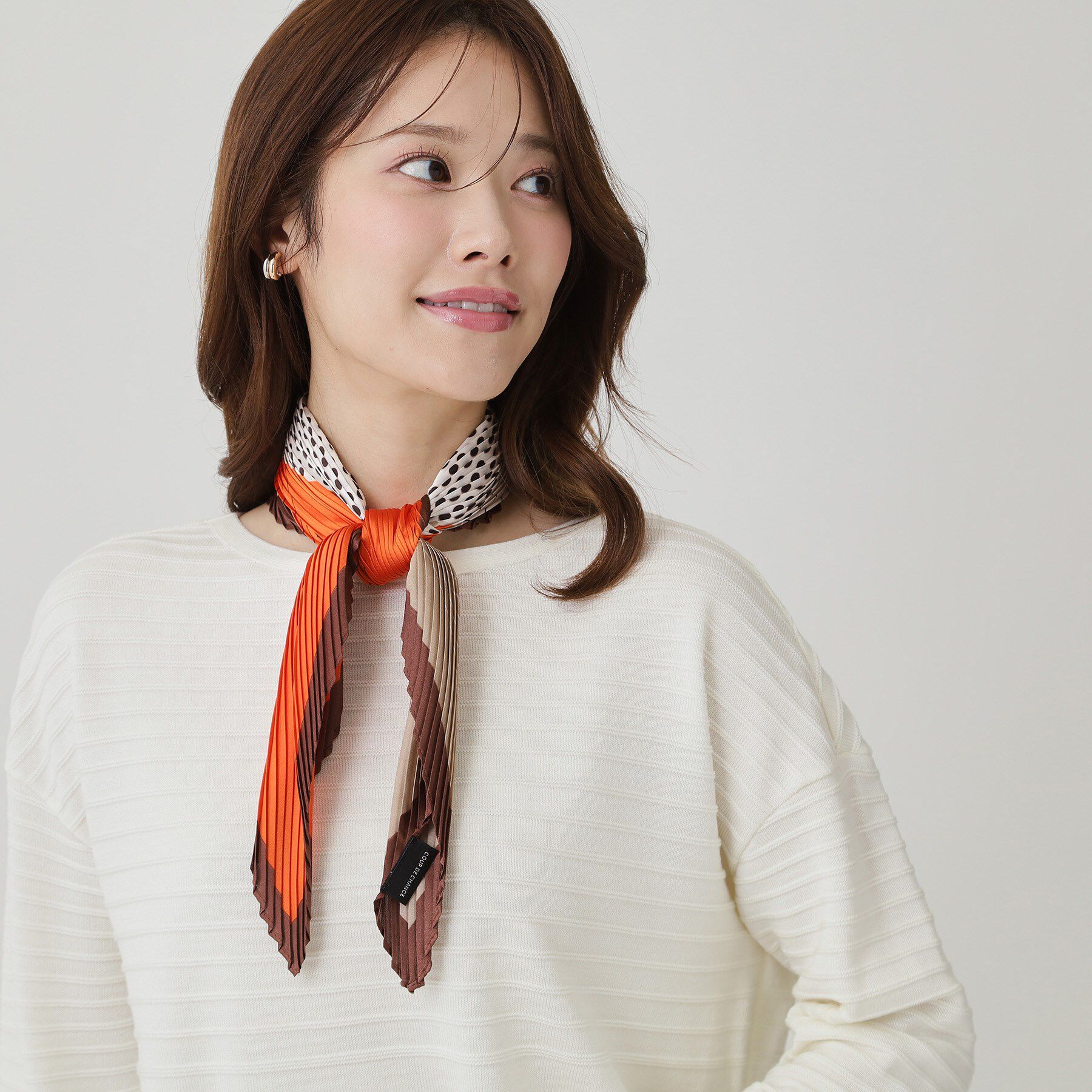 COUP DE CHANCE「ミモード・ミニプリーツ／幾何学柄／ミニスカーフ」|バンダナ・スカーフ|