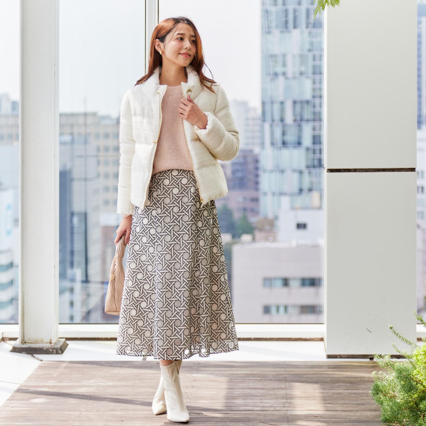 COUP DE CHANCE「【日本製】シアー刺繍のフレアースカート」|スカート|