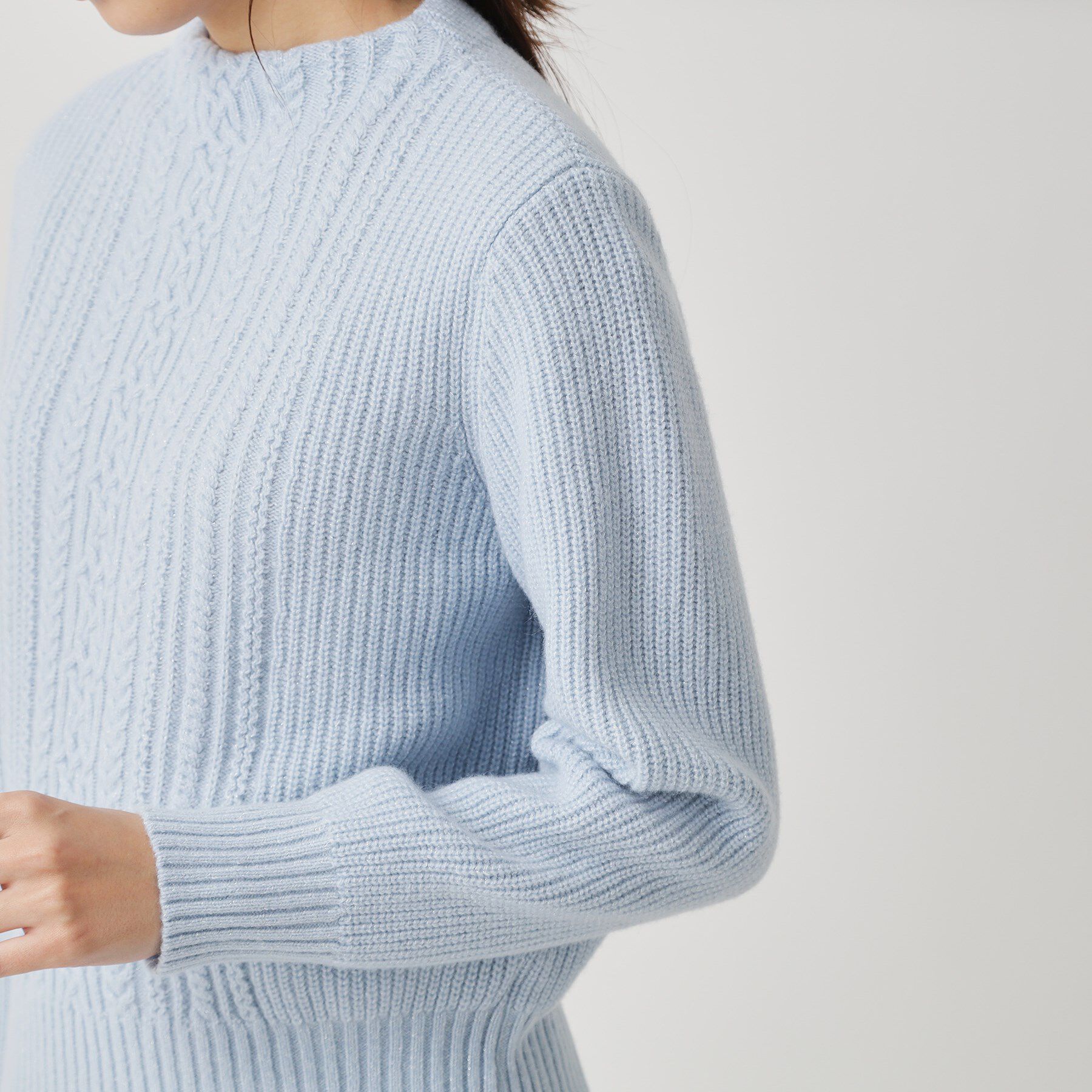 COUP DE CHANCE「【手洗い可／日本製】ケーブルデザインのニットトップス」|ニット・セーター|