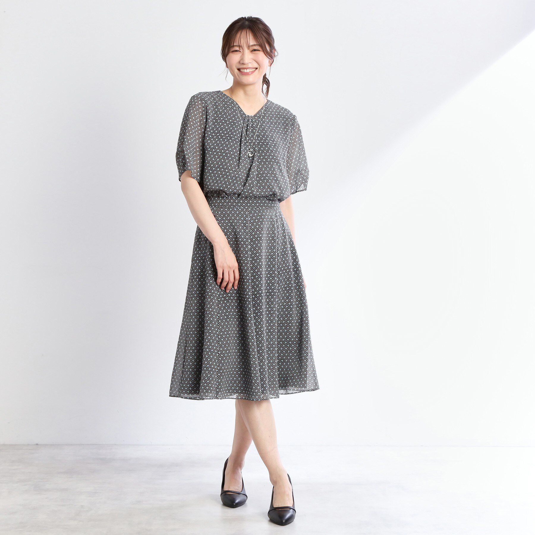 Reflect「【マシンウォッシュ可／セットアップ可】コツキ柄プリントフレアスカート」|スカート|