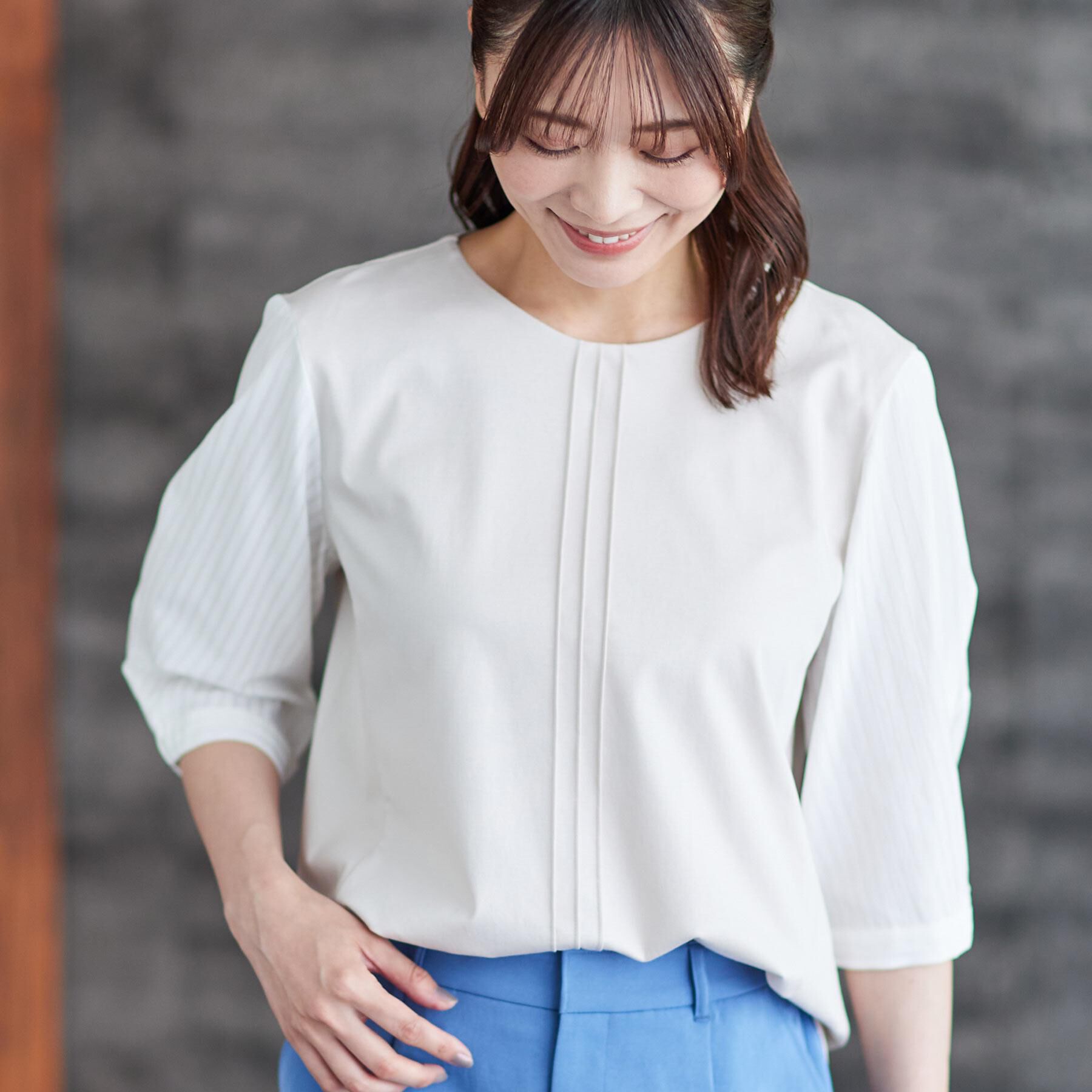 Reflect「【アウターを着てもすっきり／体型カバー／腰周りが気にならない】長め丈プルオーバージャージ」|Tシャツ・カットソー|