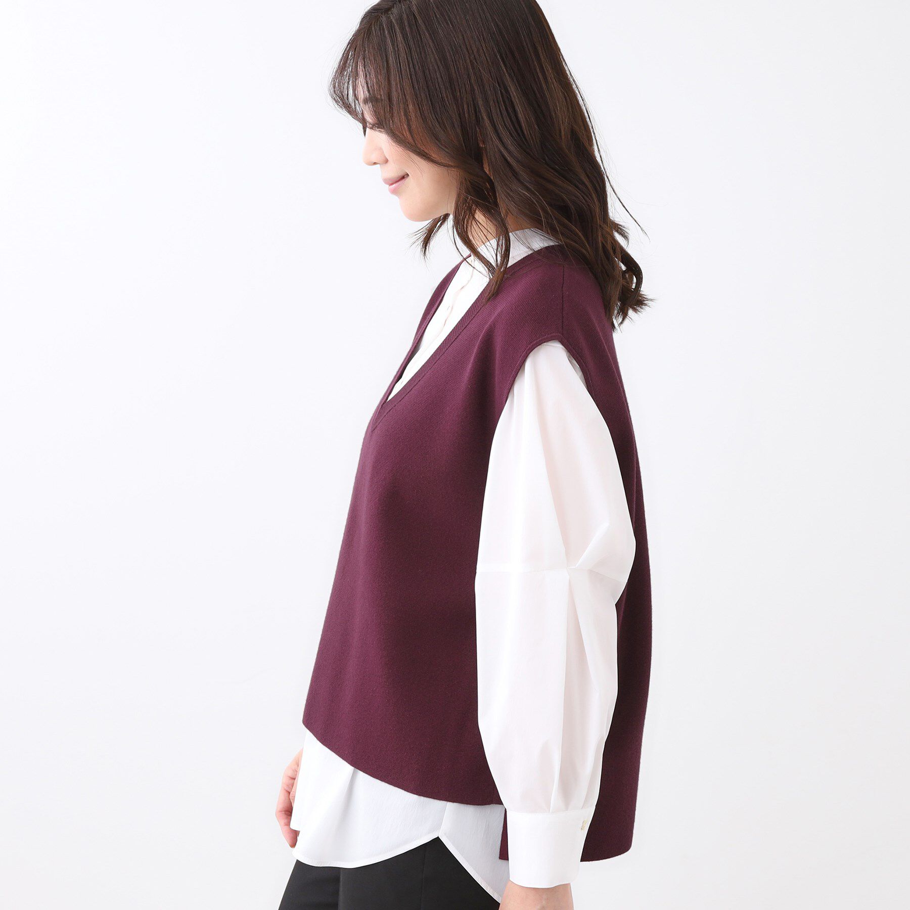 Reflect「【WEB先行カラーあり／セットアップ可】Vネックニットベスト」|ベスト・ジレ|