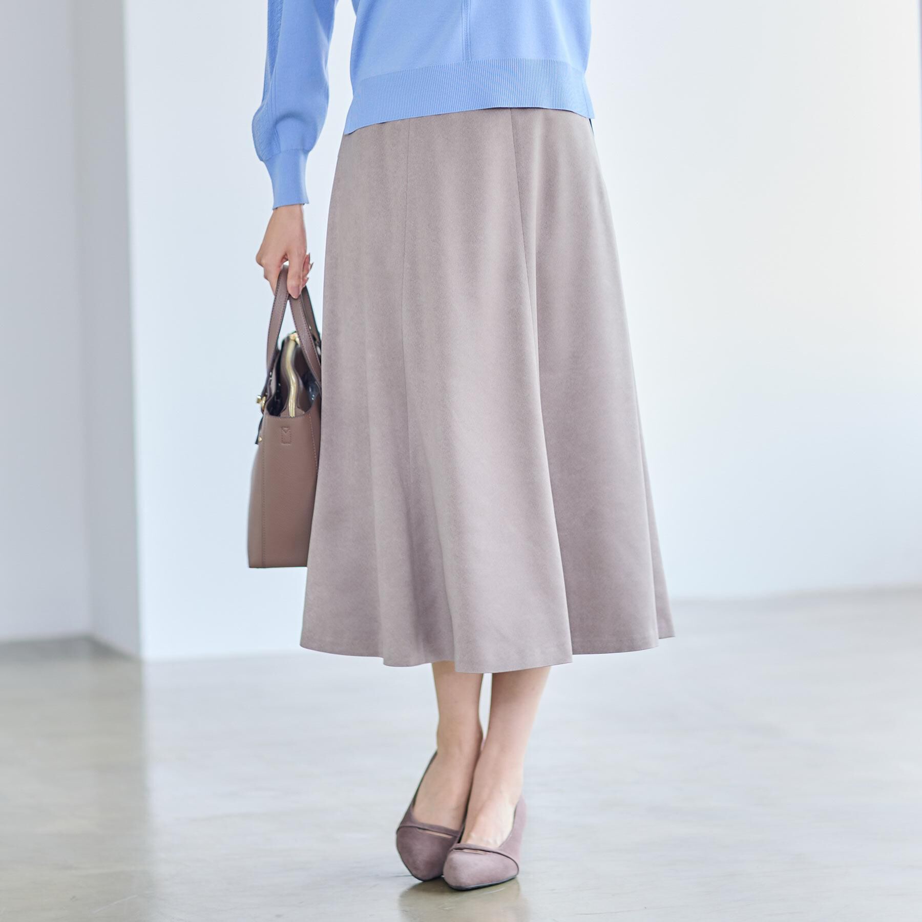 Reflect「【ジャケット合わせにぴったり◎】スエードライクフレアスカート」|スカート|