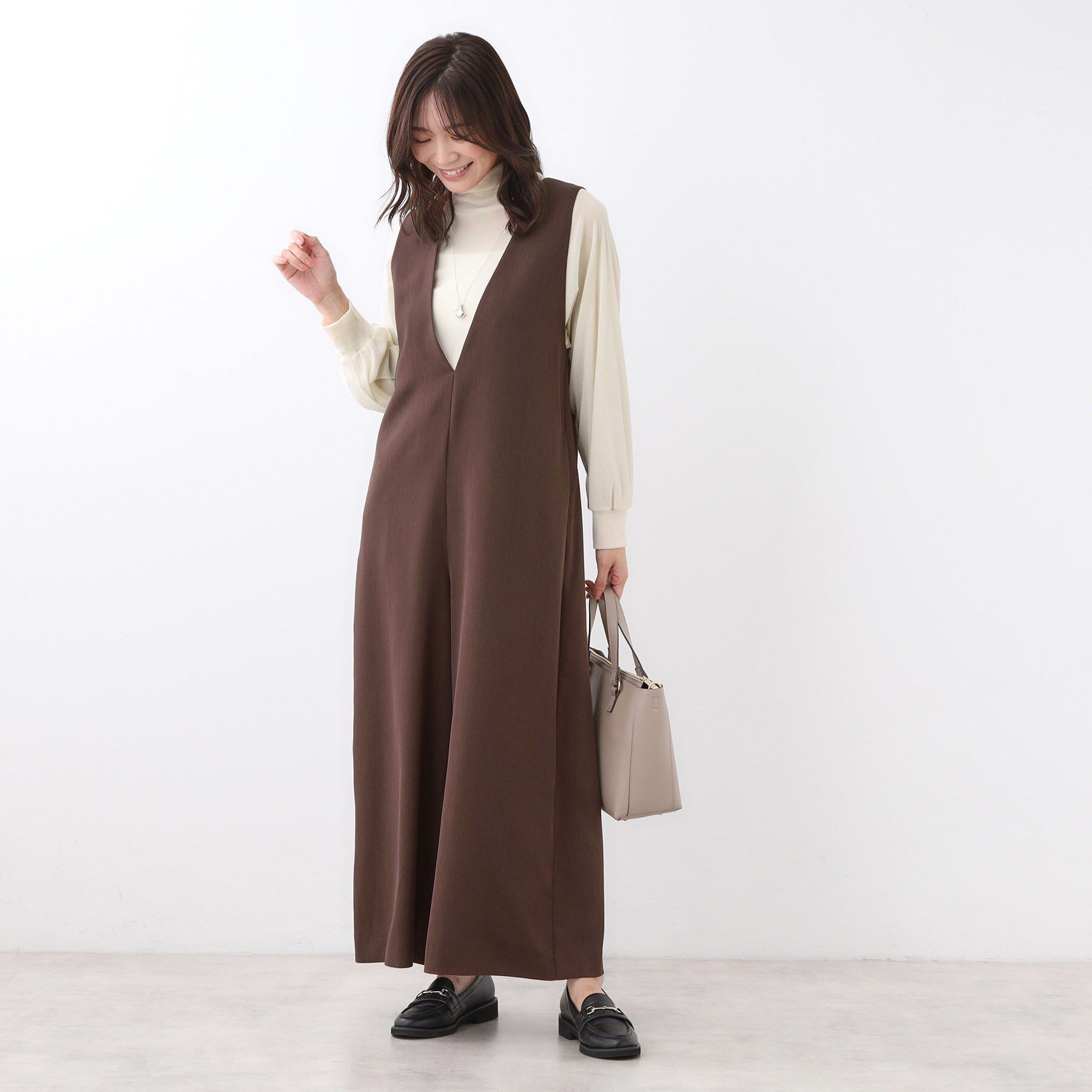 Reflect「【すっきり縦長シルエット】サロペットパンツ」|オールインワン|