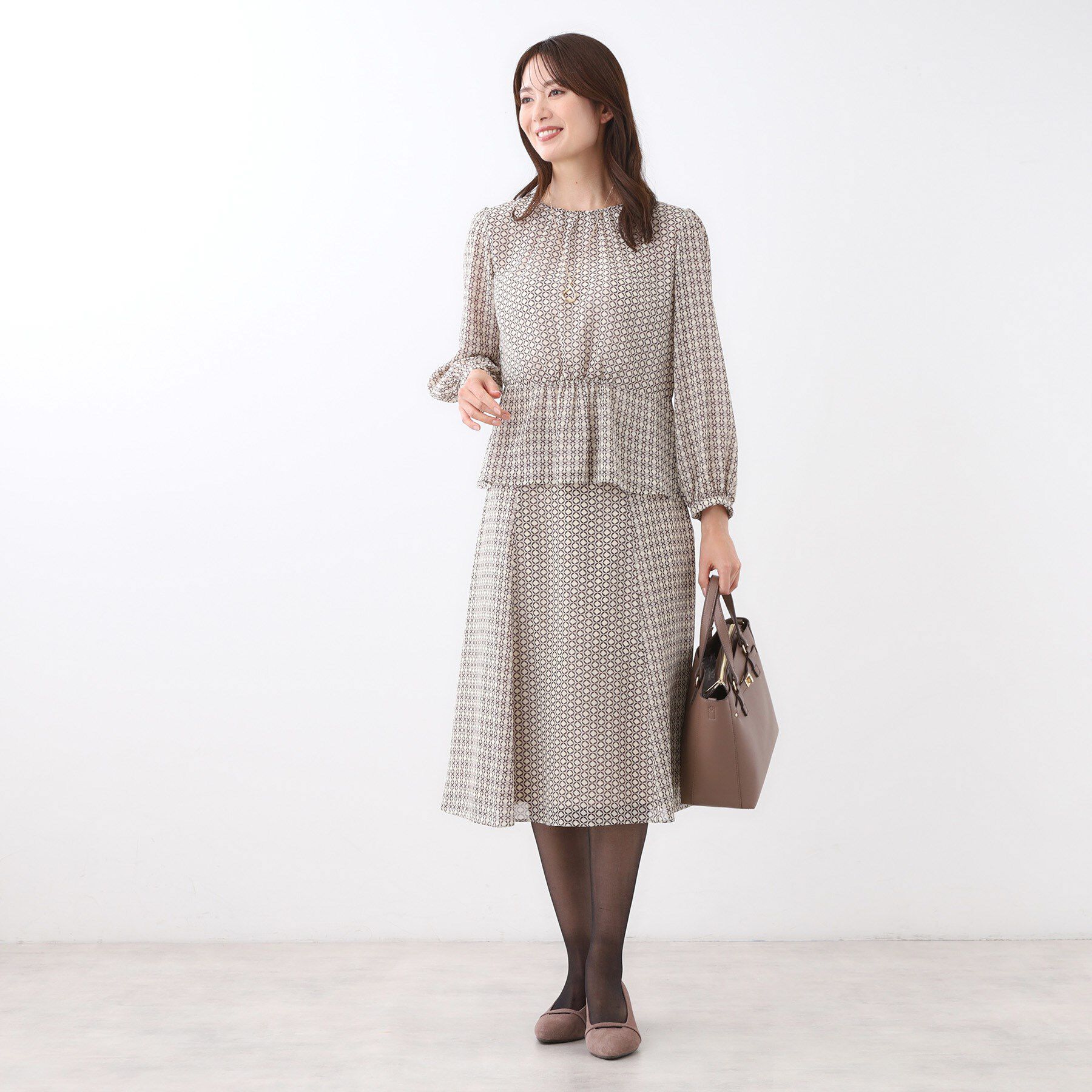 Reflect「【きちんと見え／セットアップ可／通勤におすすめ◎】フレアプリントスカート」|スカート|