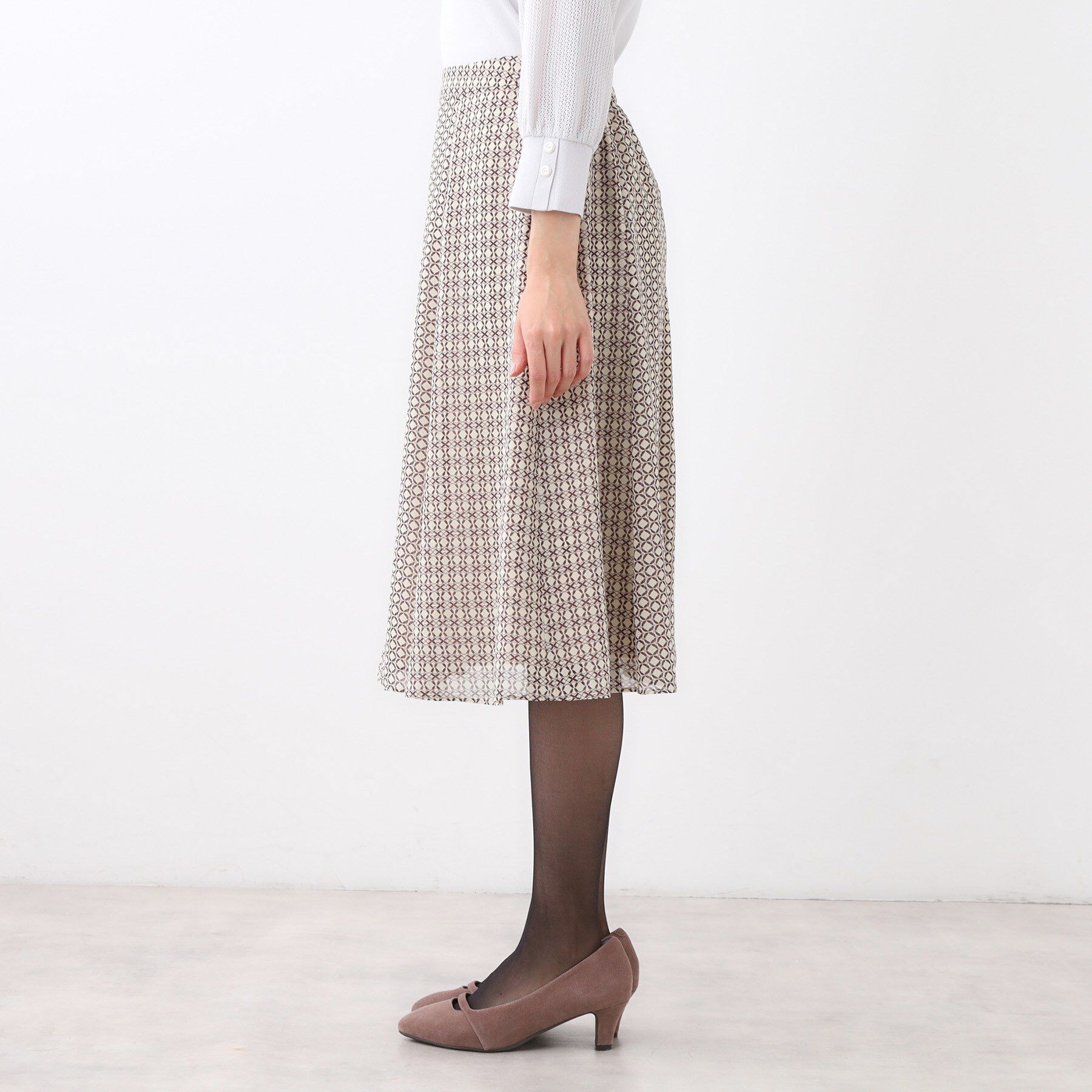 Reflect「【きちんと見え／セットアップ可／通勤におすすめ◎】フレアプリントスカート」|スカート|