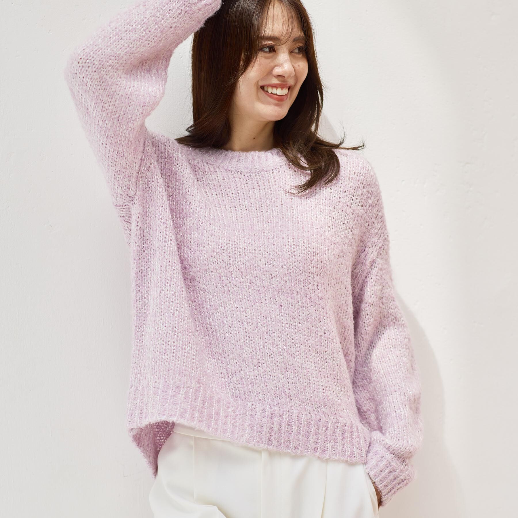 Reflect「【一枚で着映え◎／ゆったり着られるワンサイズ】スパンコール&times;ラメニット」|ニット・セーター|