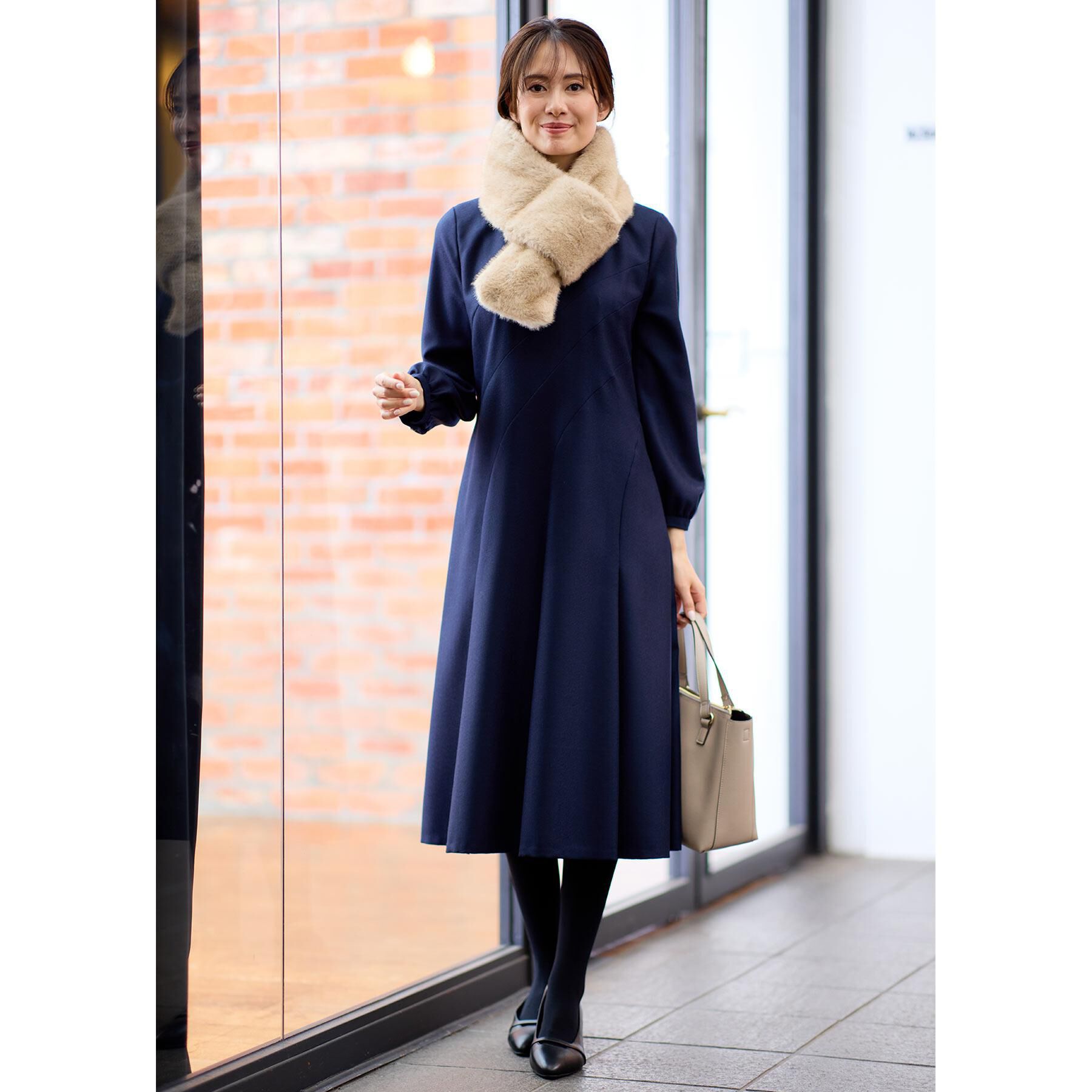 Reflect「【コーディネートのアクセントに◎】リバーシブルフェイクファーストール」|ストール|