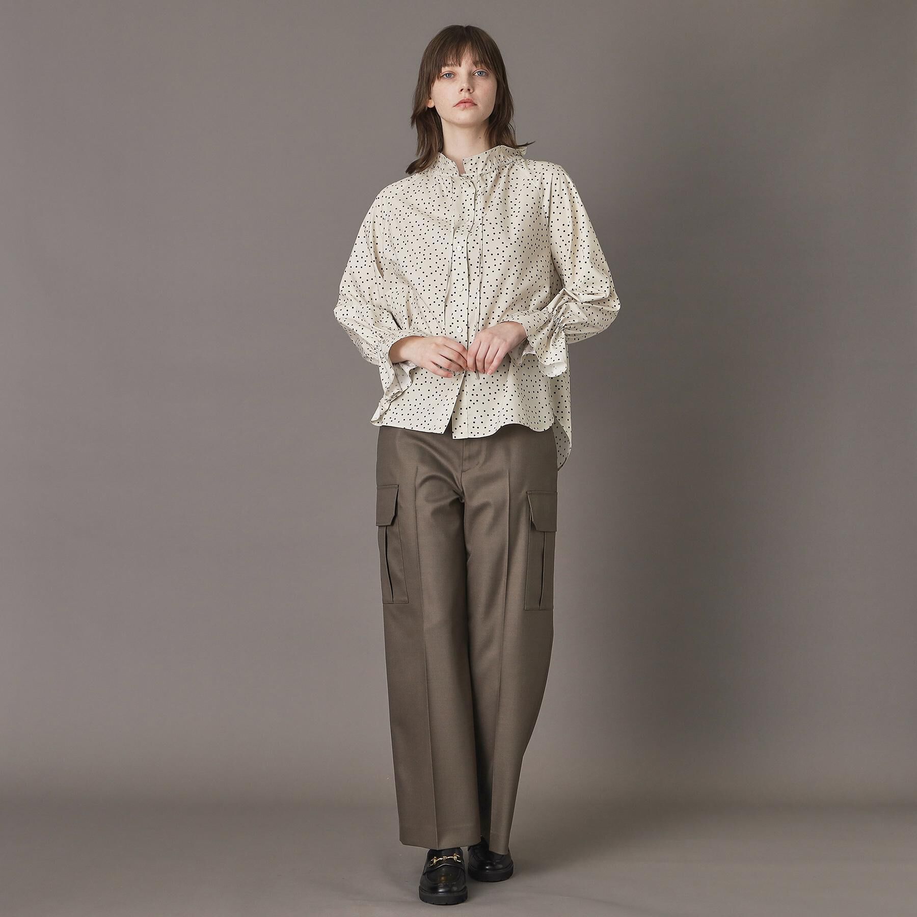 DRESSTERIOR「【洗える/フリルカラー】キャンディスリーブフリルカラーブラウス」|シャツ・ブラウス|