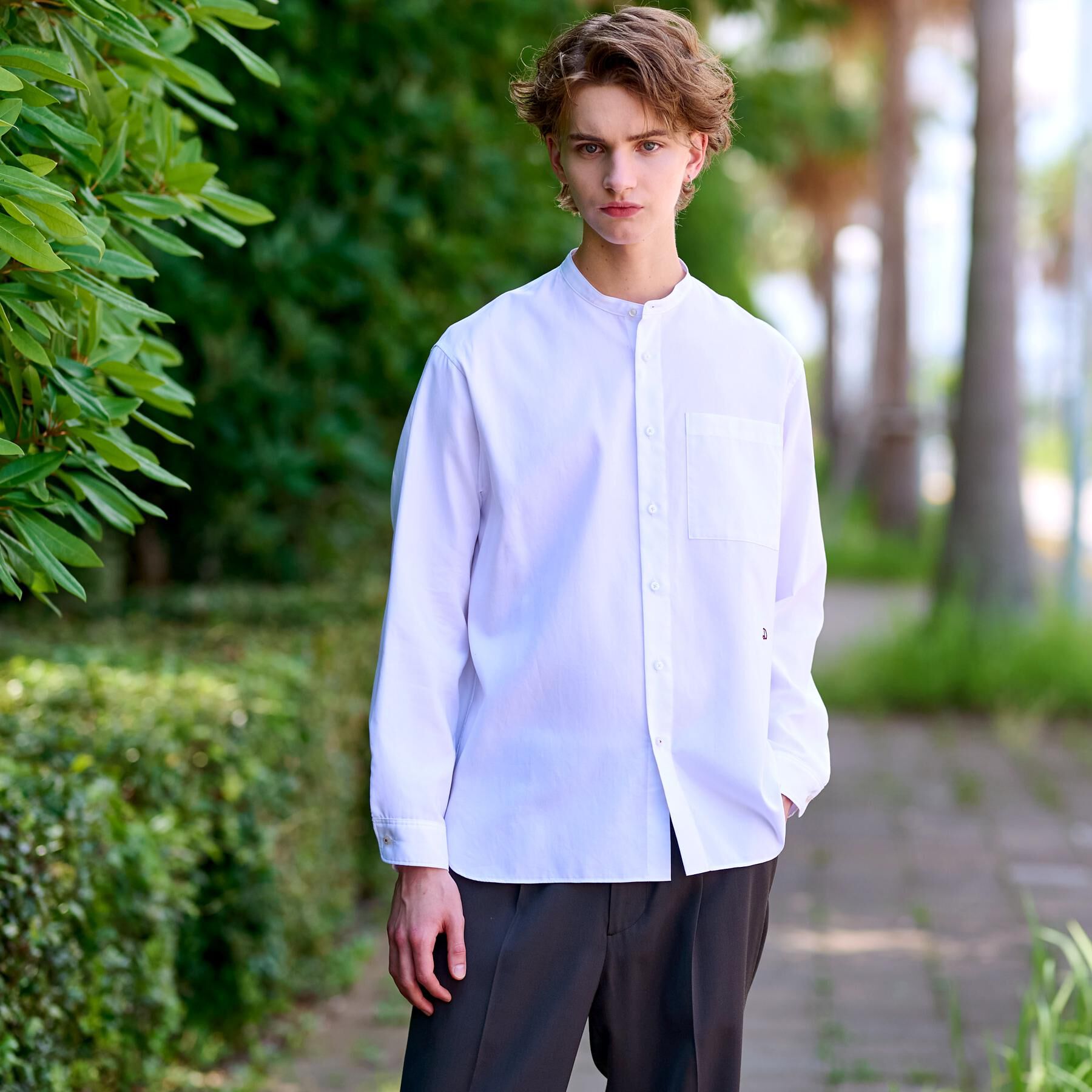 DRESSTERIOR「200双糸 バンドカラーシャツ」|シャツ・ブラウス|