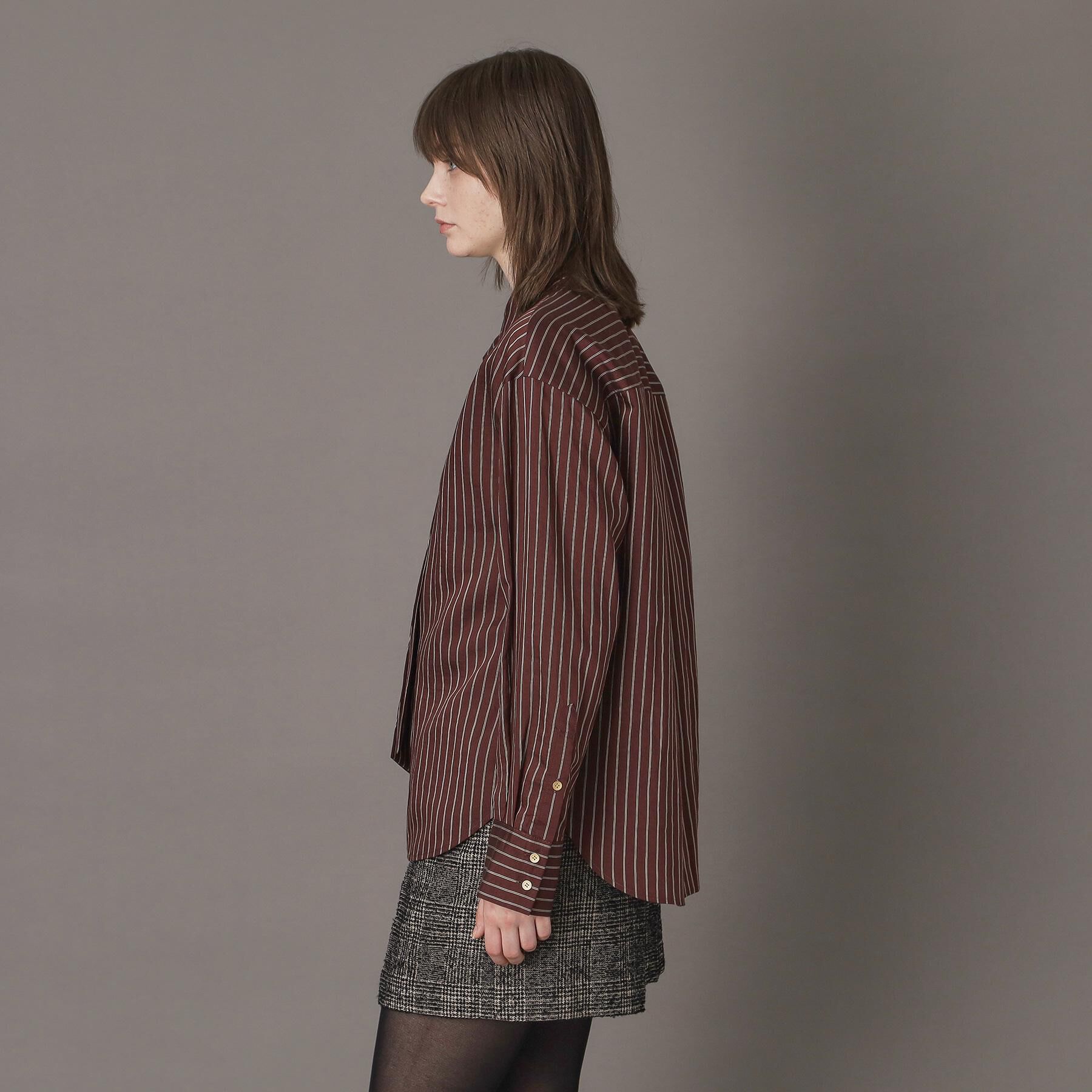 DRESSTERIOR「【洗える/オンオフ/otonaMUSE 11月号掲載】3WAYタイ付きアーカーストライプシャツ」|シャツ・ブラウス|