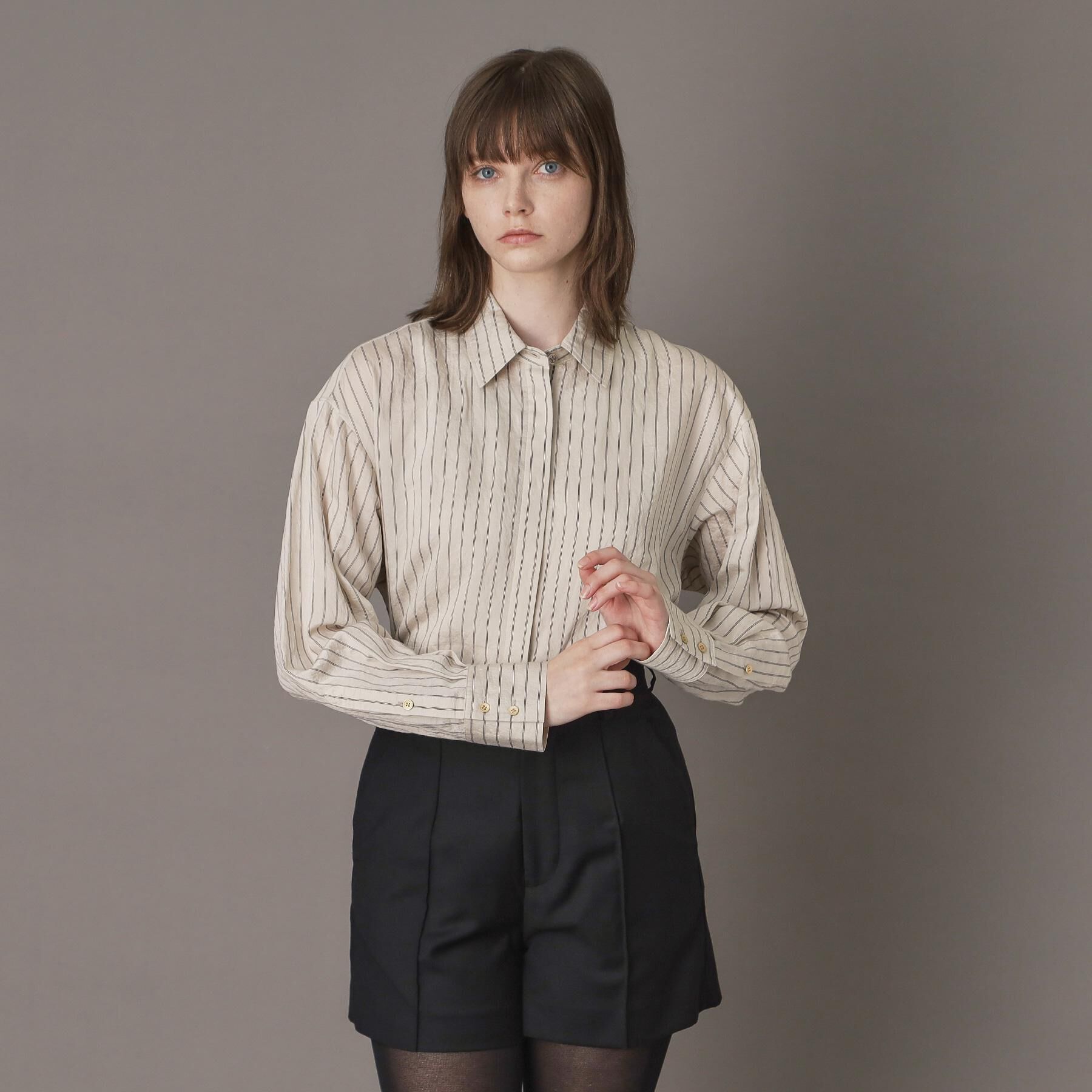 DRESSTERIOR「【洗える/オンオフ/otonaMUSE 11月号掲載】3WAYタイ付きアーカーストライプシャツ」|シャツ・ブラウス|