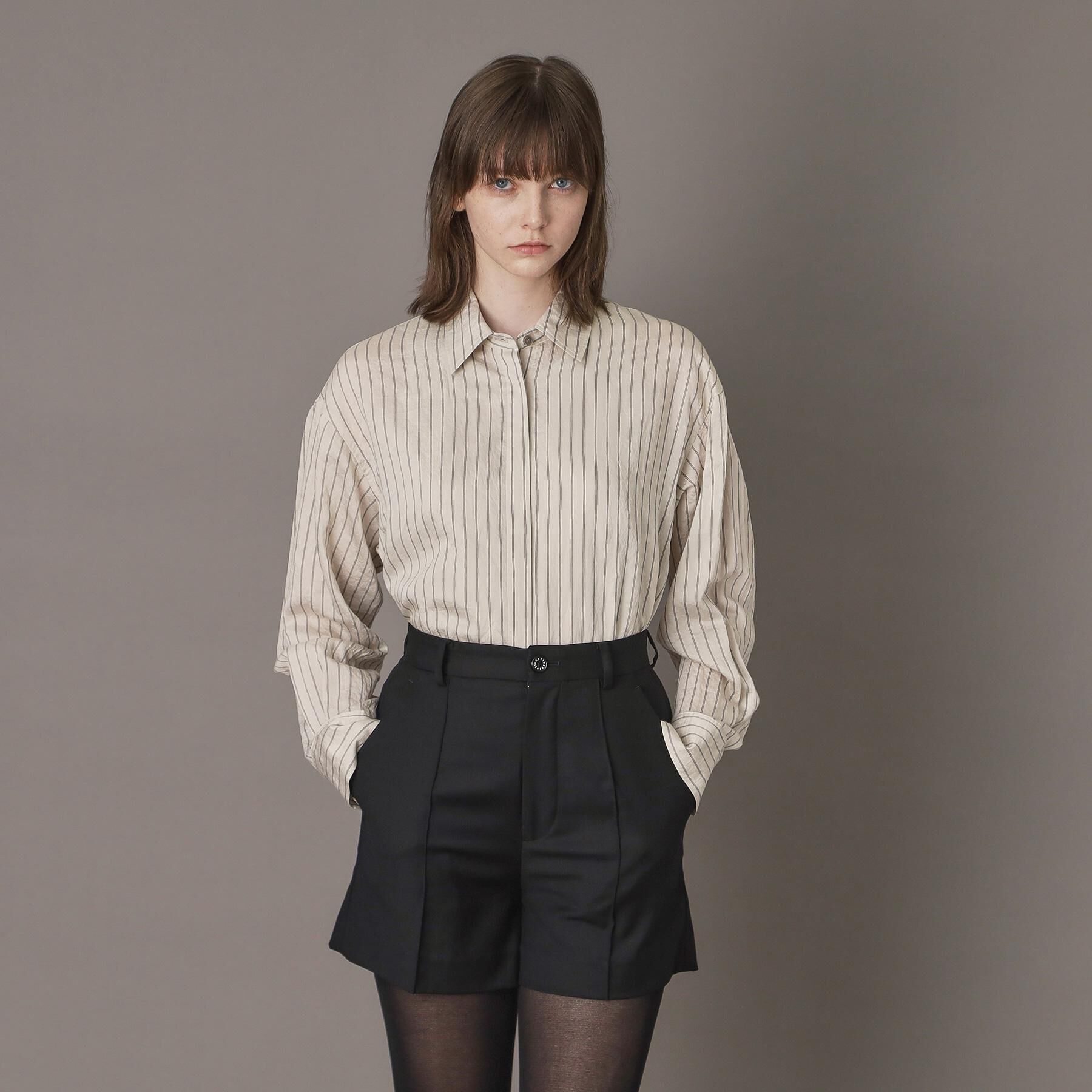 DRESSTERIOR「【洗える/オンオフ/otonaMUSE 11月号掲載】3WAYタイ付きアーカーストライプシャツ」|シャツ・ブラウス|