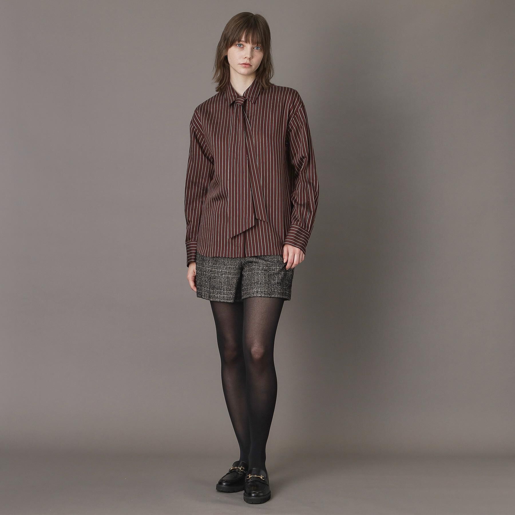 DRESSTERIOR「【洗える/オンオフ/otonaMUSE 11月号掲載】3WAYタイ付きアーカーストライプシャツ」|シャツ・ブラウス|