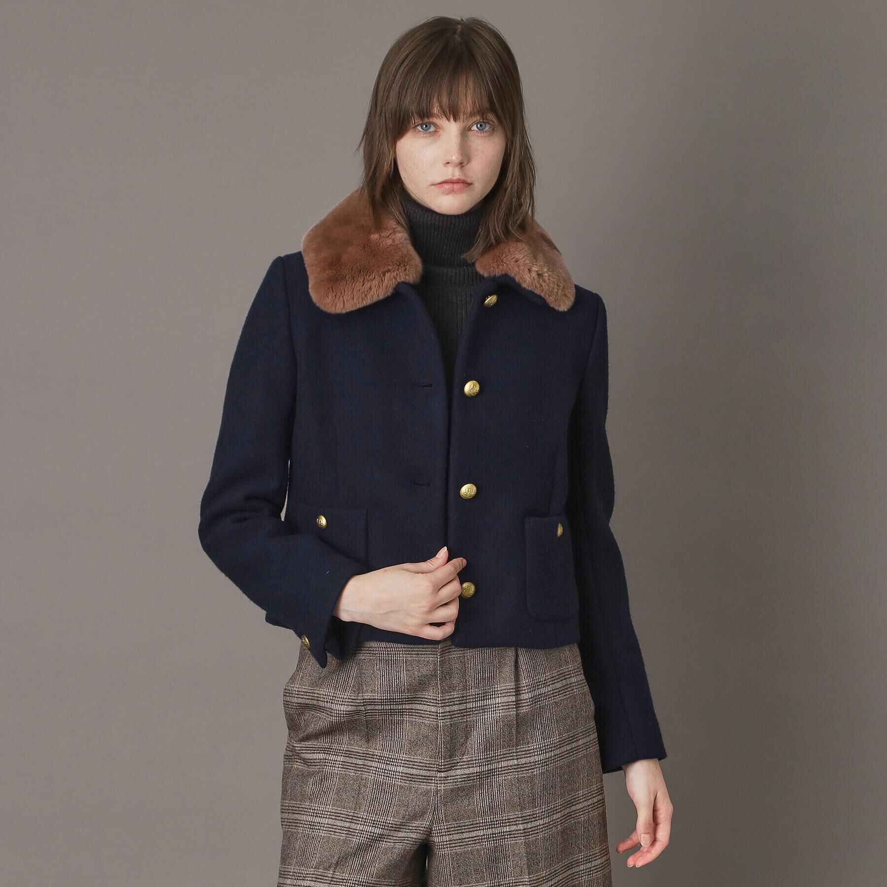 DRESSTERIOR「【otonaMUSE 11月号掲載】2WAYファーカラーメルトンジャケット」|ブルゾン・スタジャン|