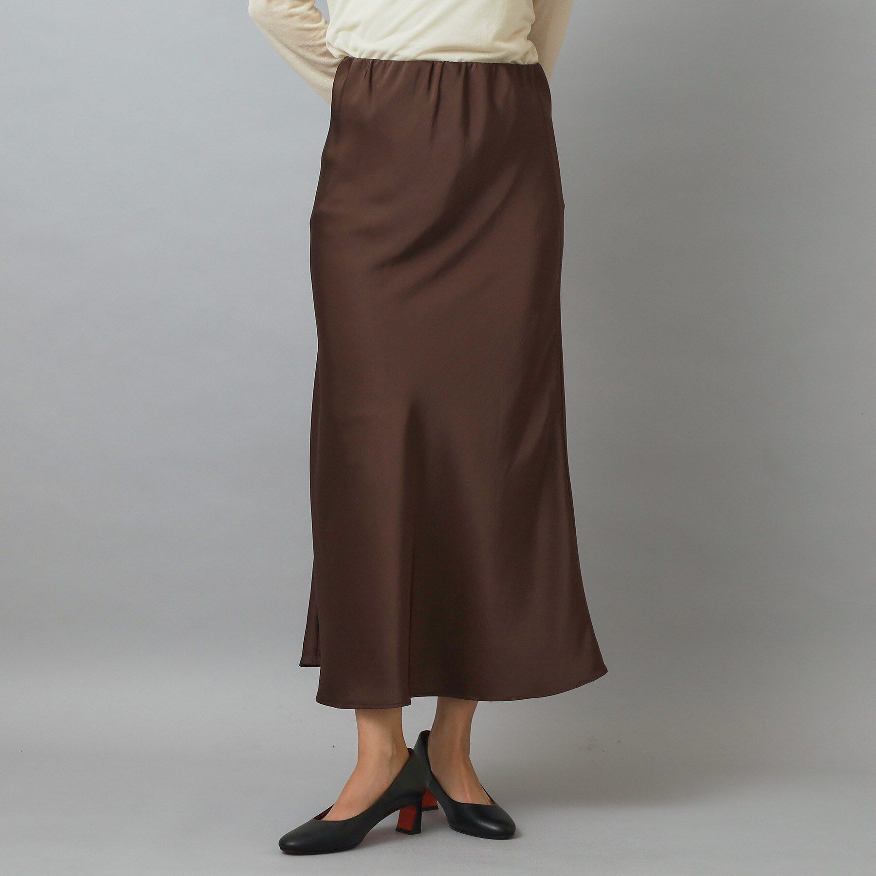 DRESSTERIOR「【CLASSY.12月号掲載】ストレッチヴィンテージサテンナロースカート」|スカート|