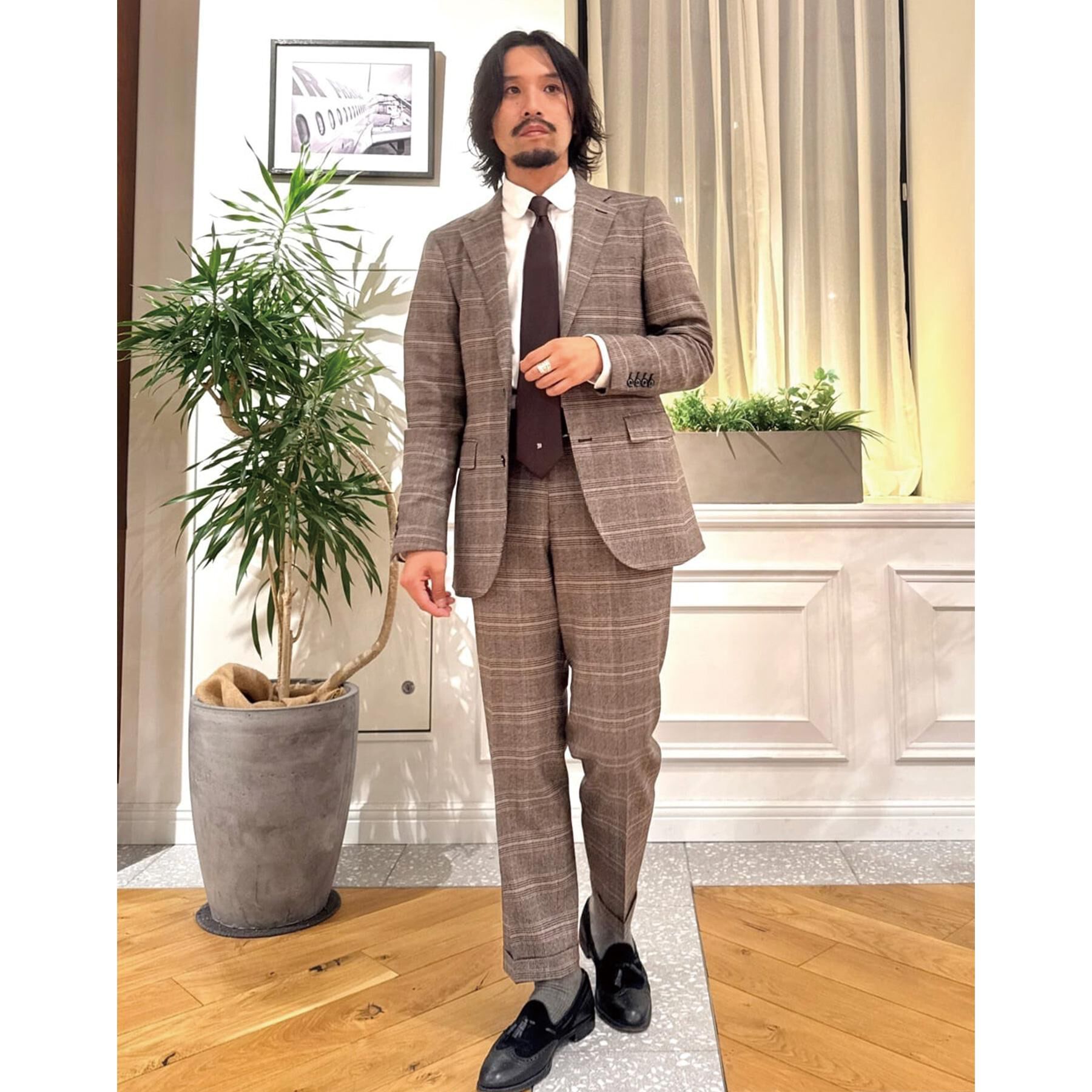 DRESSTERIOR「【セットアップ可】ヨーロピアン グレンチェックジャケット」|テーラードジャケット|