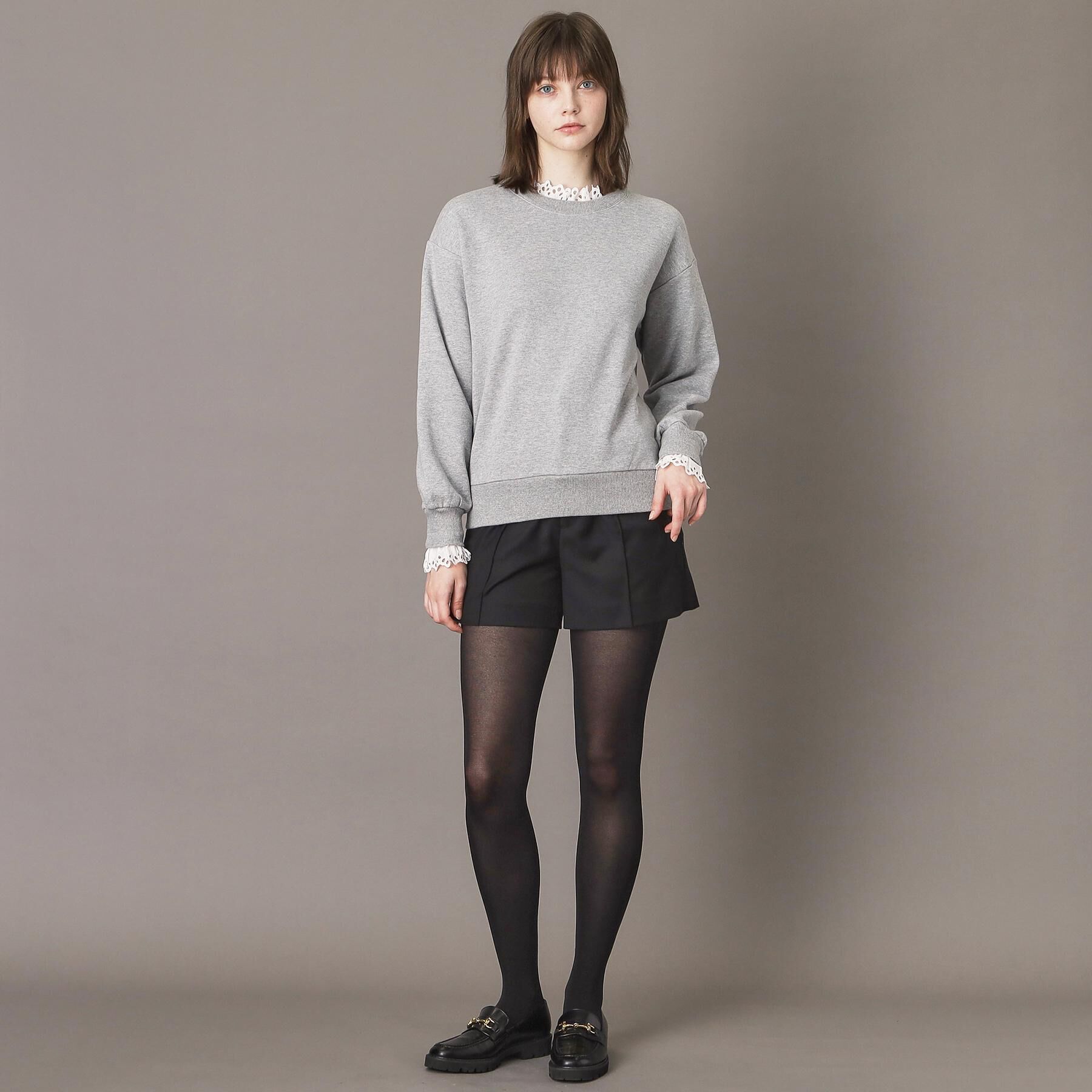 DRESSTERIOR「取り外しフリル付き裏毛プルオーバー」|パーカー|