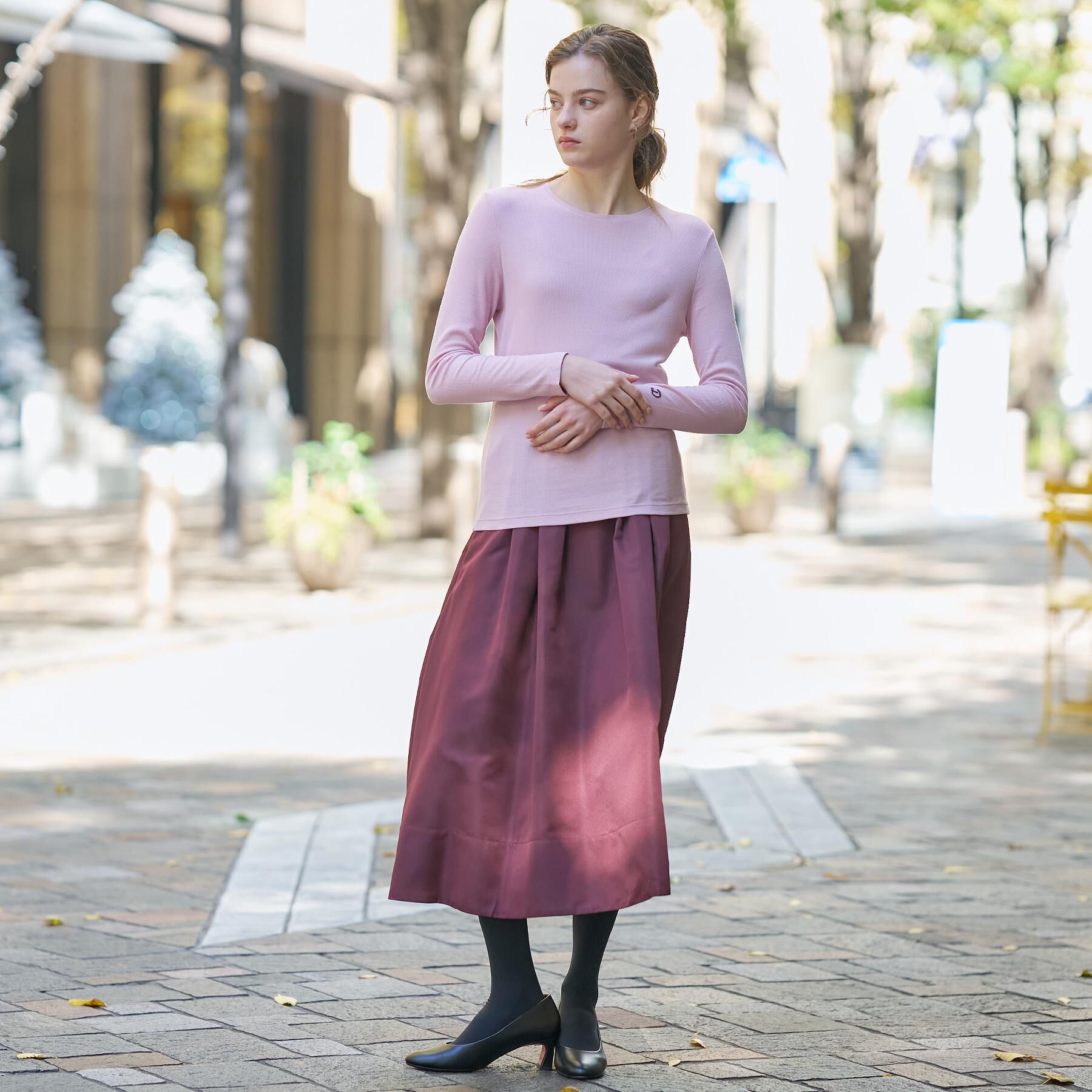 DRESSTERIOR「【インナー使いに最適/しっとり暖かな吸湿発熱素材】クルーネックプルオーバー」|Tシャツ・カットソー|