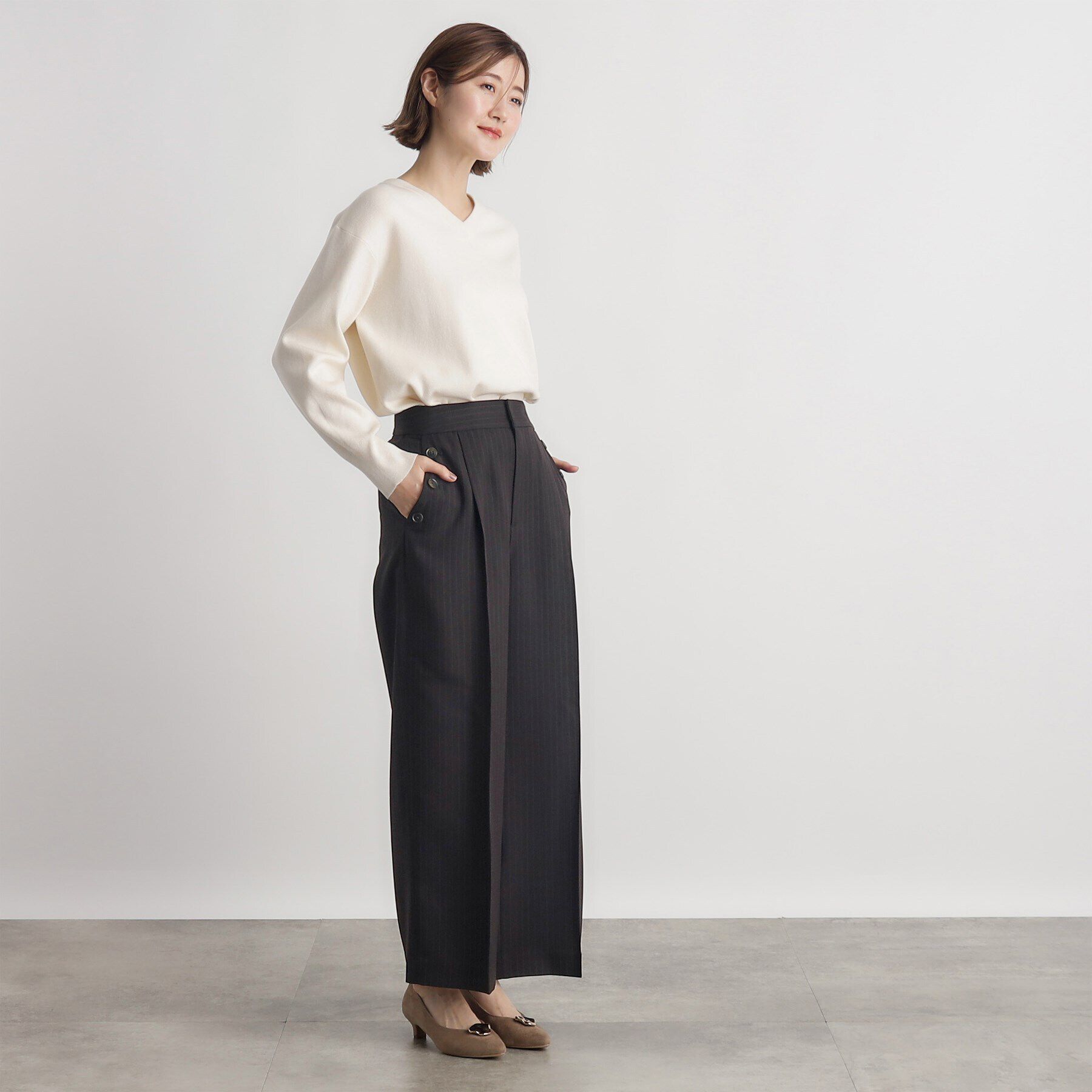 grove「ドビーストライプマリンワイドパンツ」|その他|