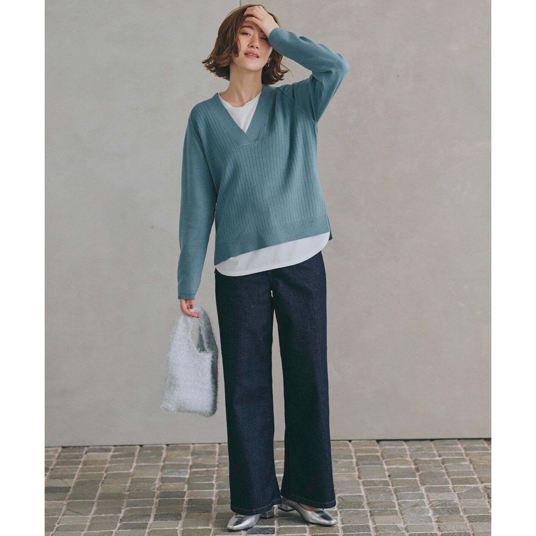 grove「ラメニットミニクリテトート」|トートバッグ|