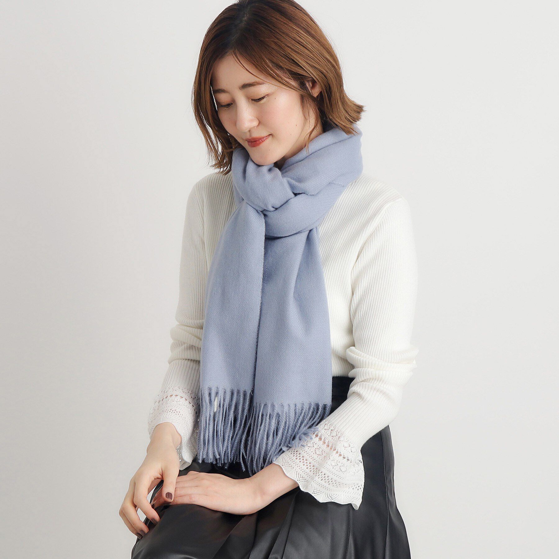 grove「カシミヤタッチ無地ストール」|ストール|
