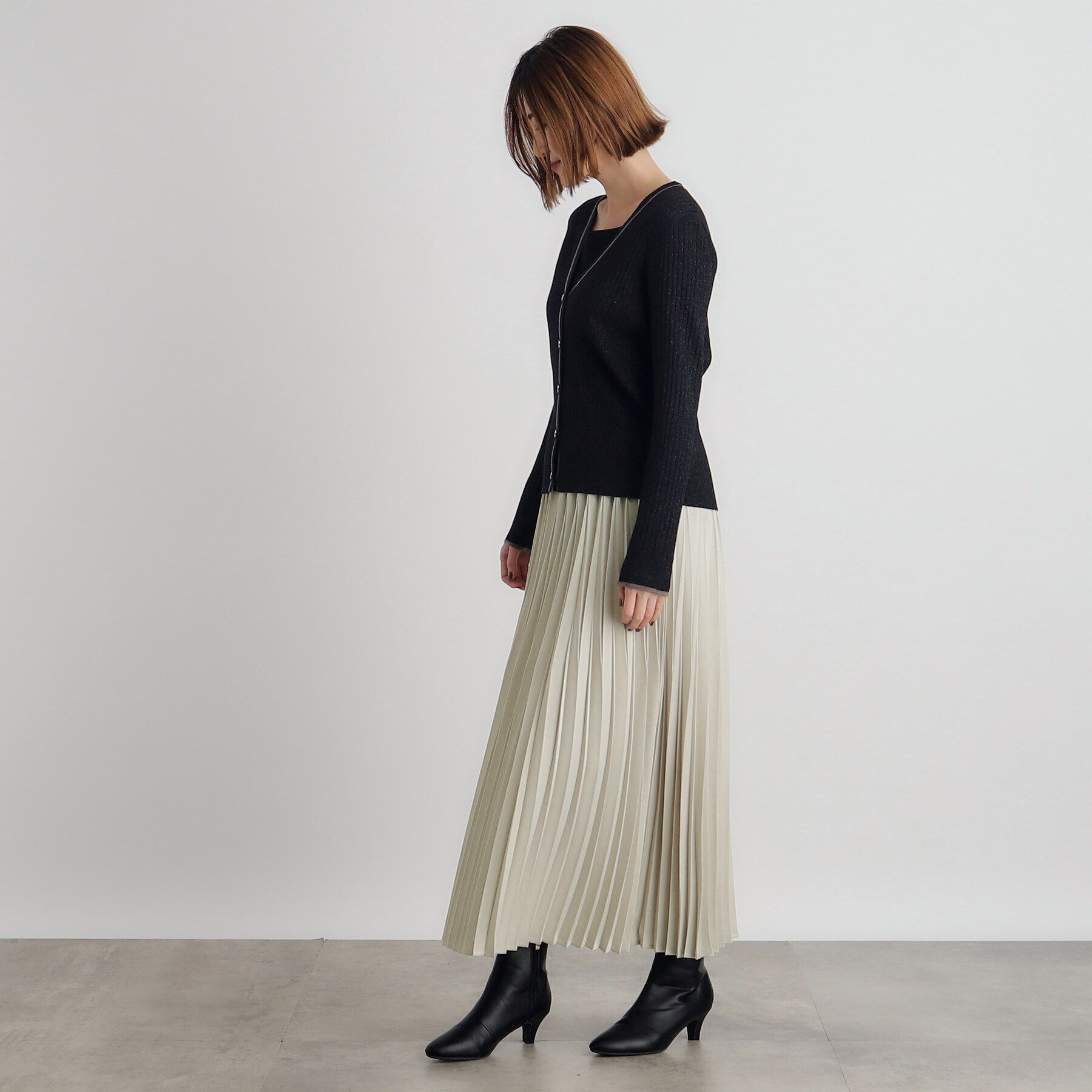 grove「スウェーディサテンプリーツスカート」|スカート|