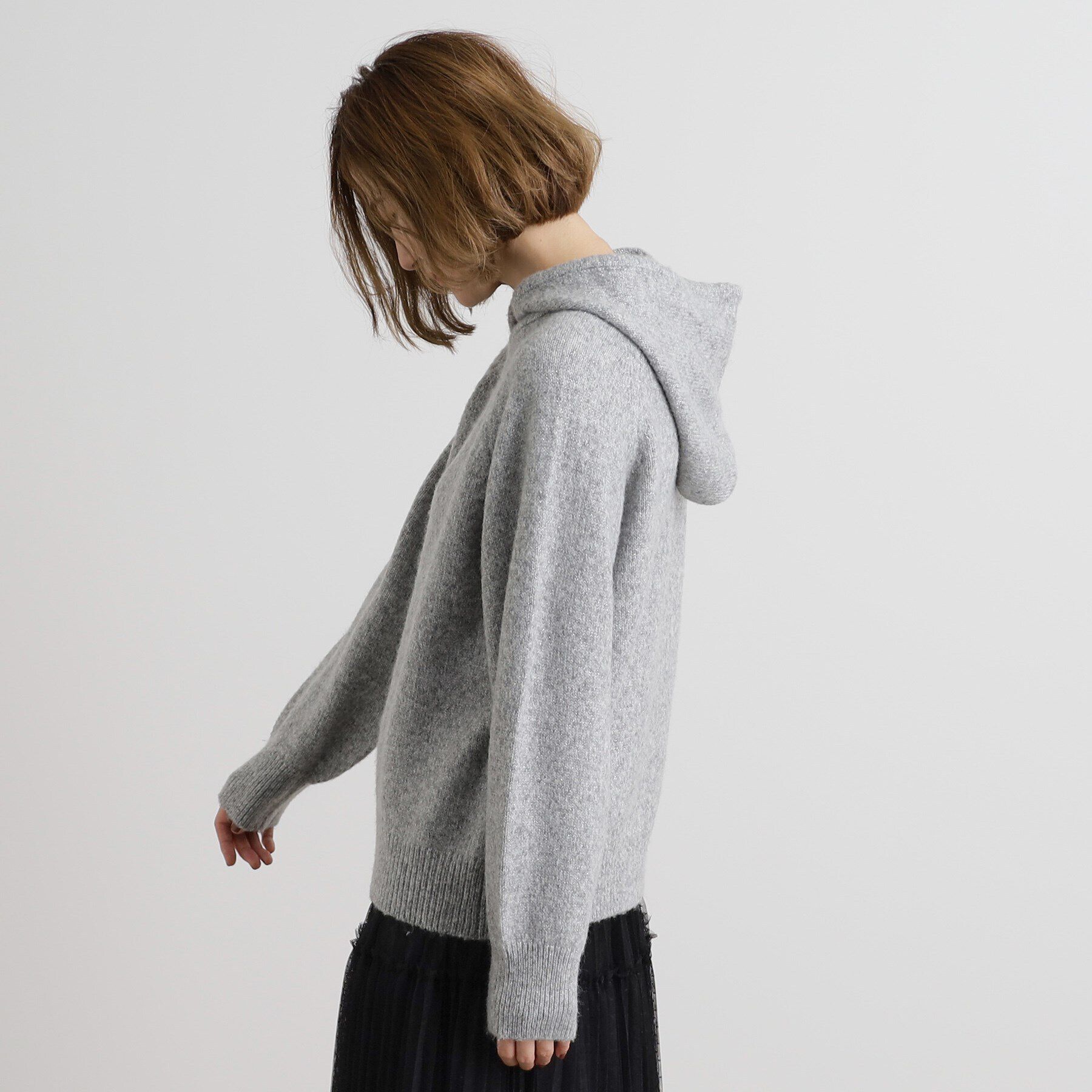 grove「杢ラメフードニットプルオーバー」|ニット・セーター|