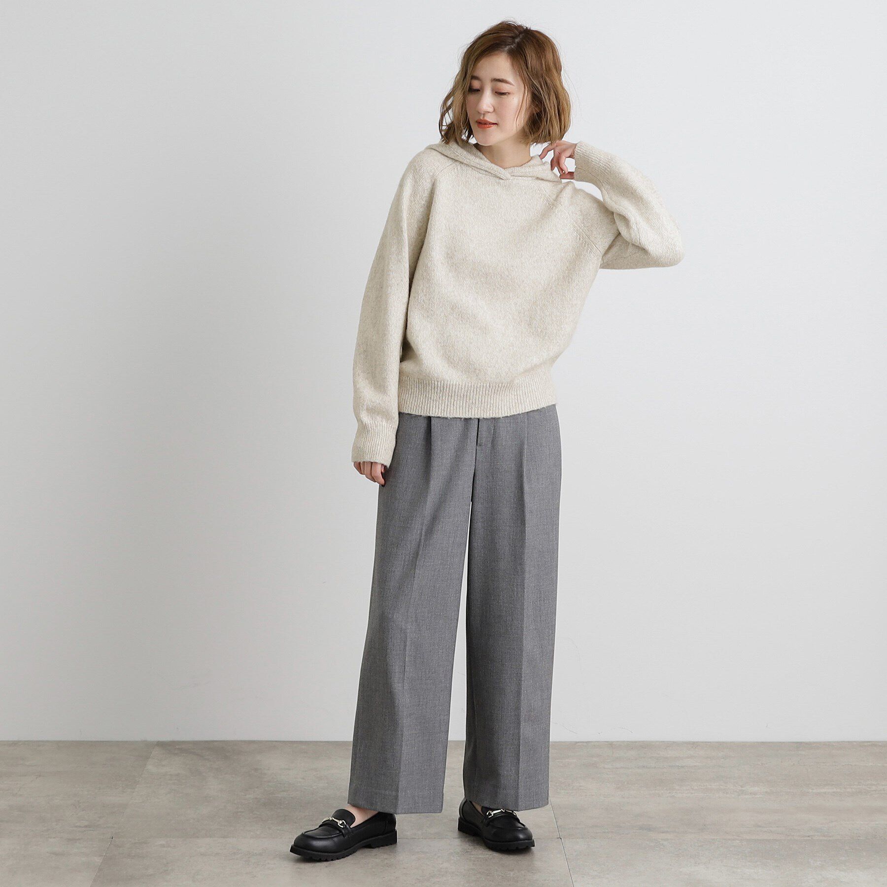 grove「杢ラメフードニットプルオーバー」|ニット・セーター|