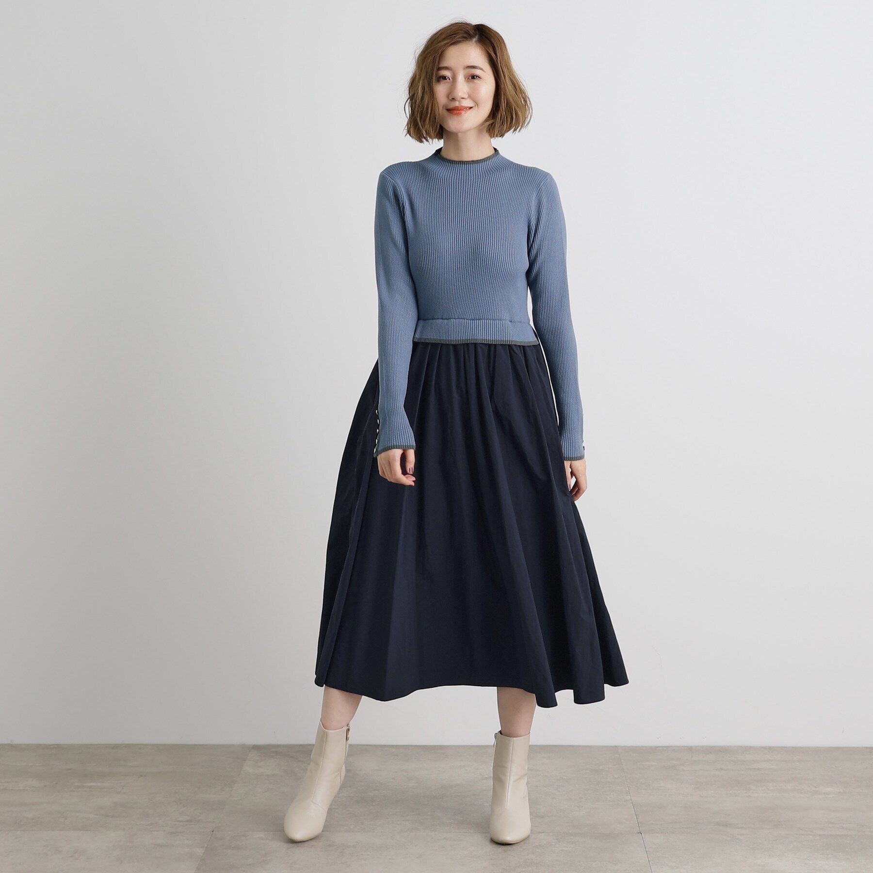 grove「配色リブニットドッキングワンピース」|ワンピース|
