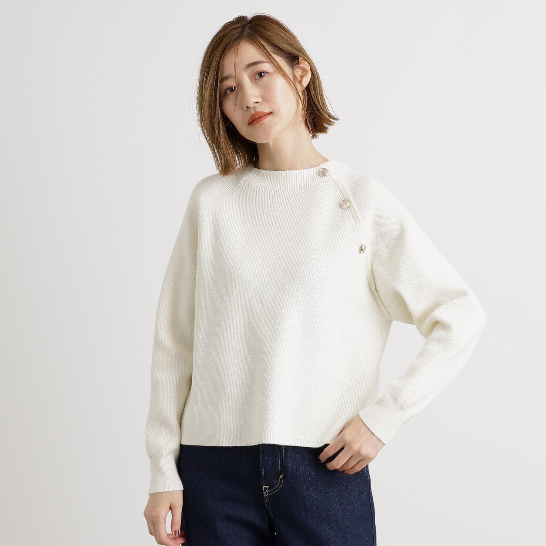 grove「肩釦ラグランスリーブプルオーバー」|ニット・セーター|