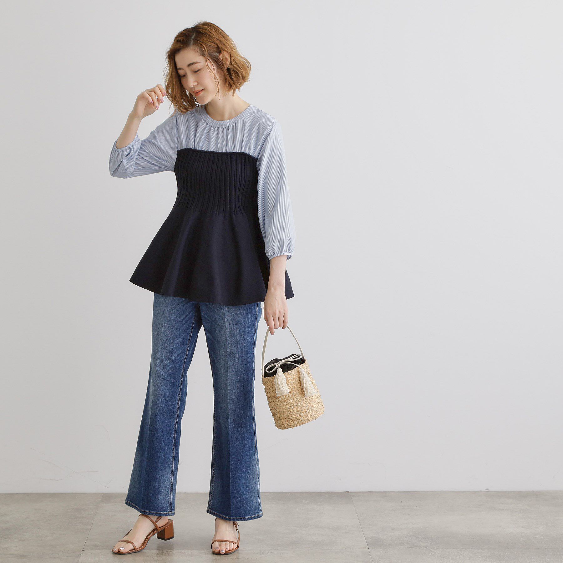 grove「ラフィアバケツタッセル巾着ショルダー」|ショルダー・メッセンジャー|