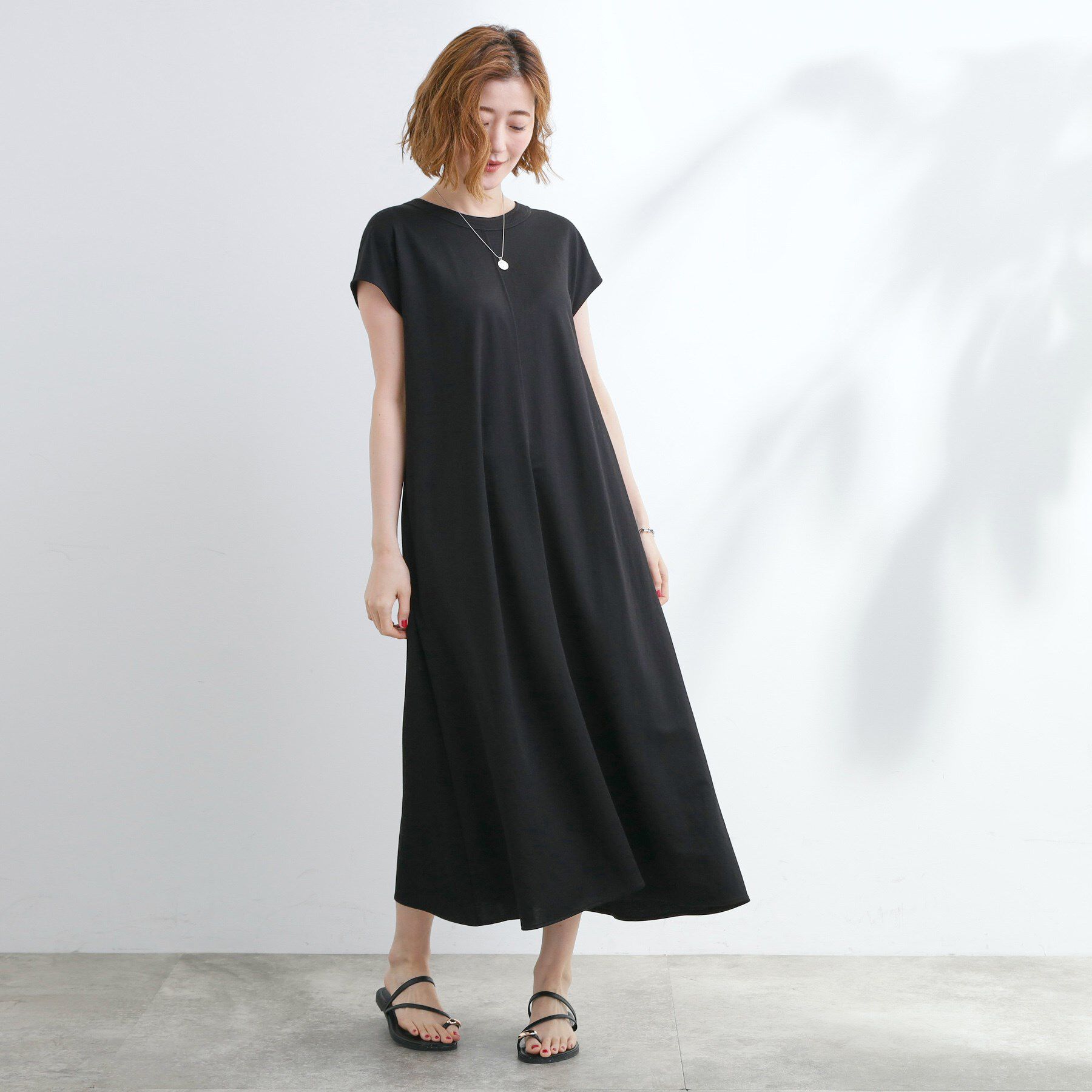 grove「【冷感・UV】モクロディフレンチスリーブワンピース」|ワンピース|