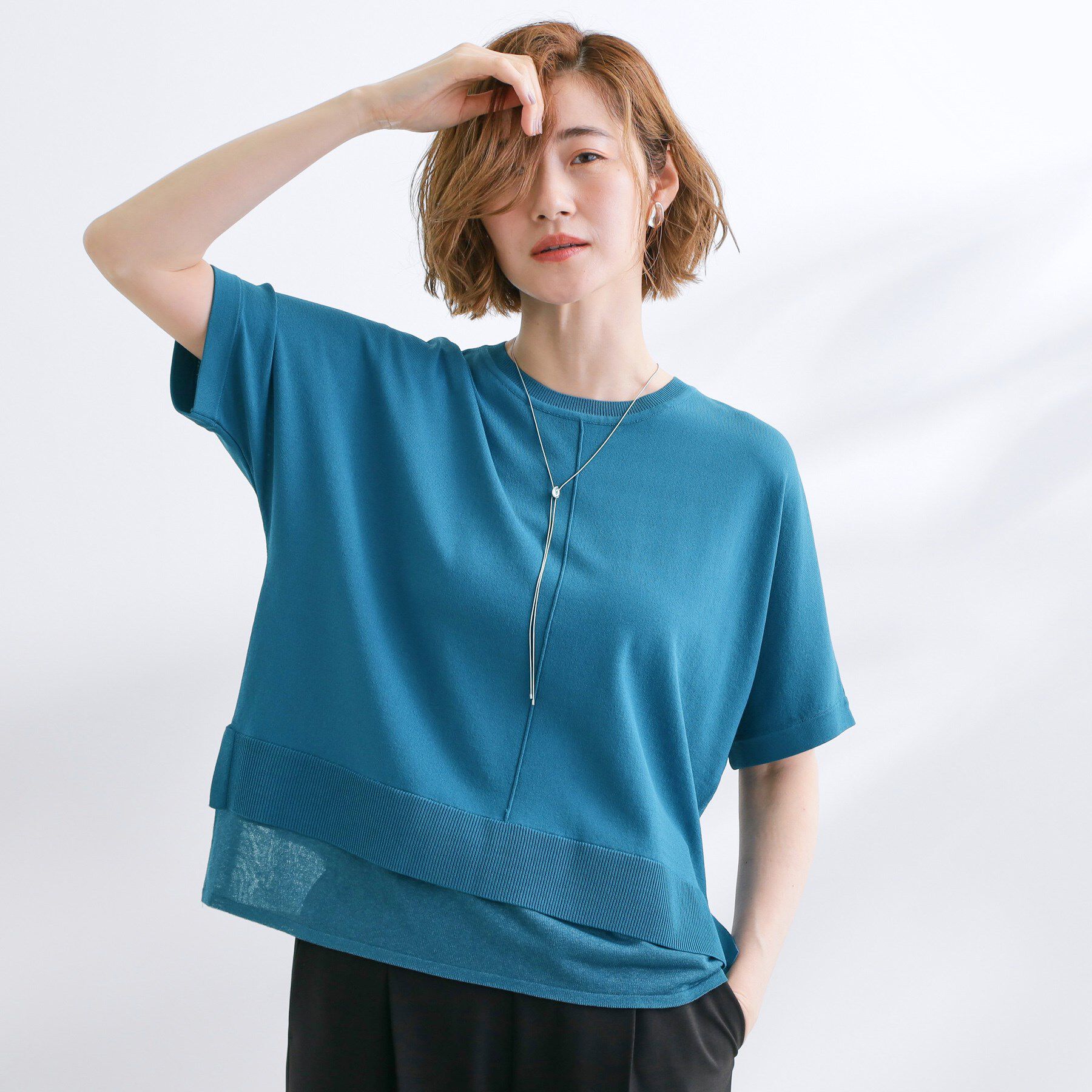 grove「【夏に嬉しい機能付き】やわらかドライタッチレイヤードライクニット」|ニット・セーター|