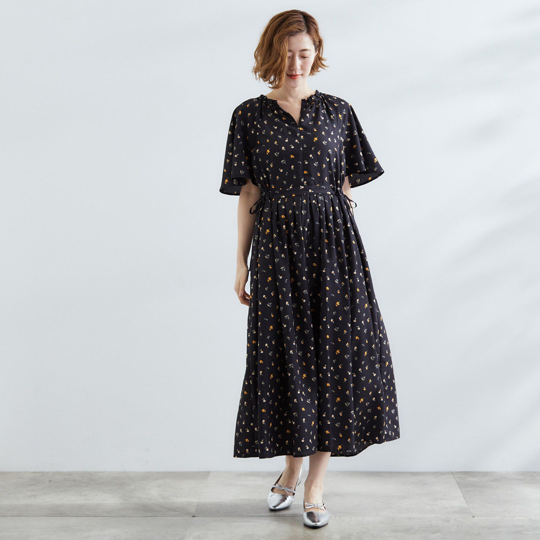 grove「【晴れの日も雨の日も】撥水エアリーフレアスリーブワンピース」|ワンピース|