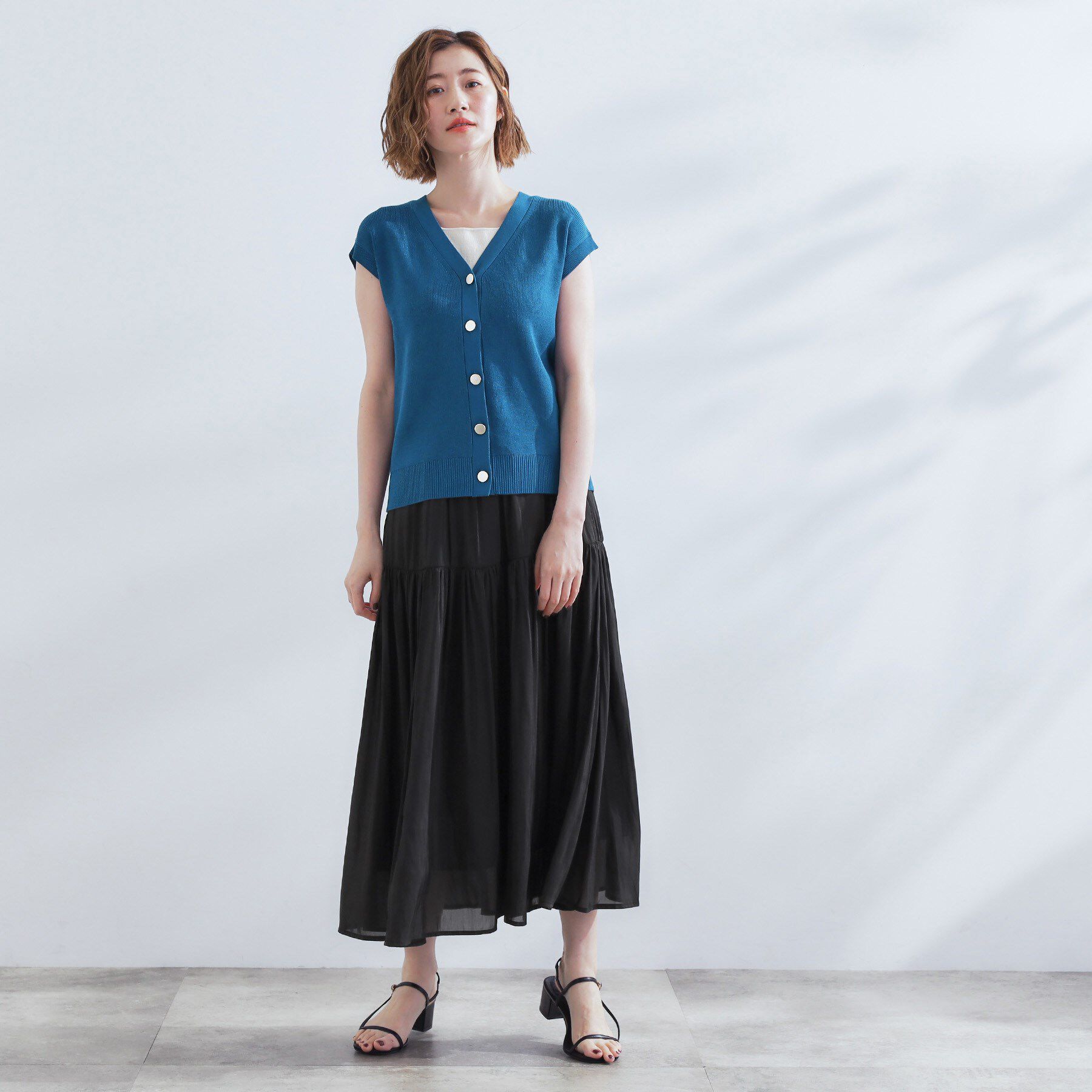 grove「【2点SET】可愛く着まわせる！便利なニットベスト＆スカートセット」|スーツ|