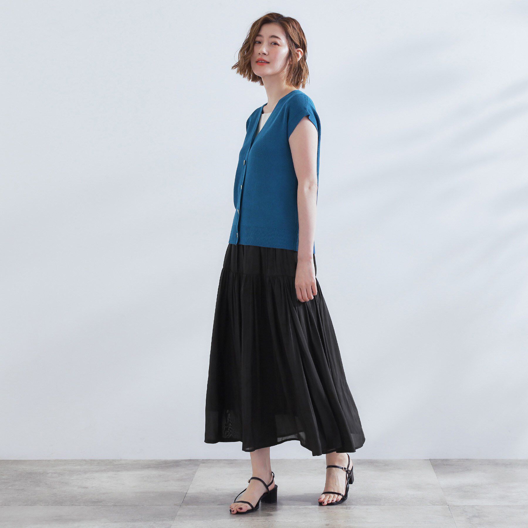 grove「【2点SET】可愛く着まわせる！便利なニットベスト＆スカートセット」|スーツ|