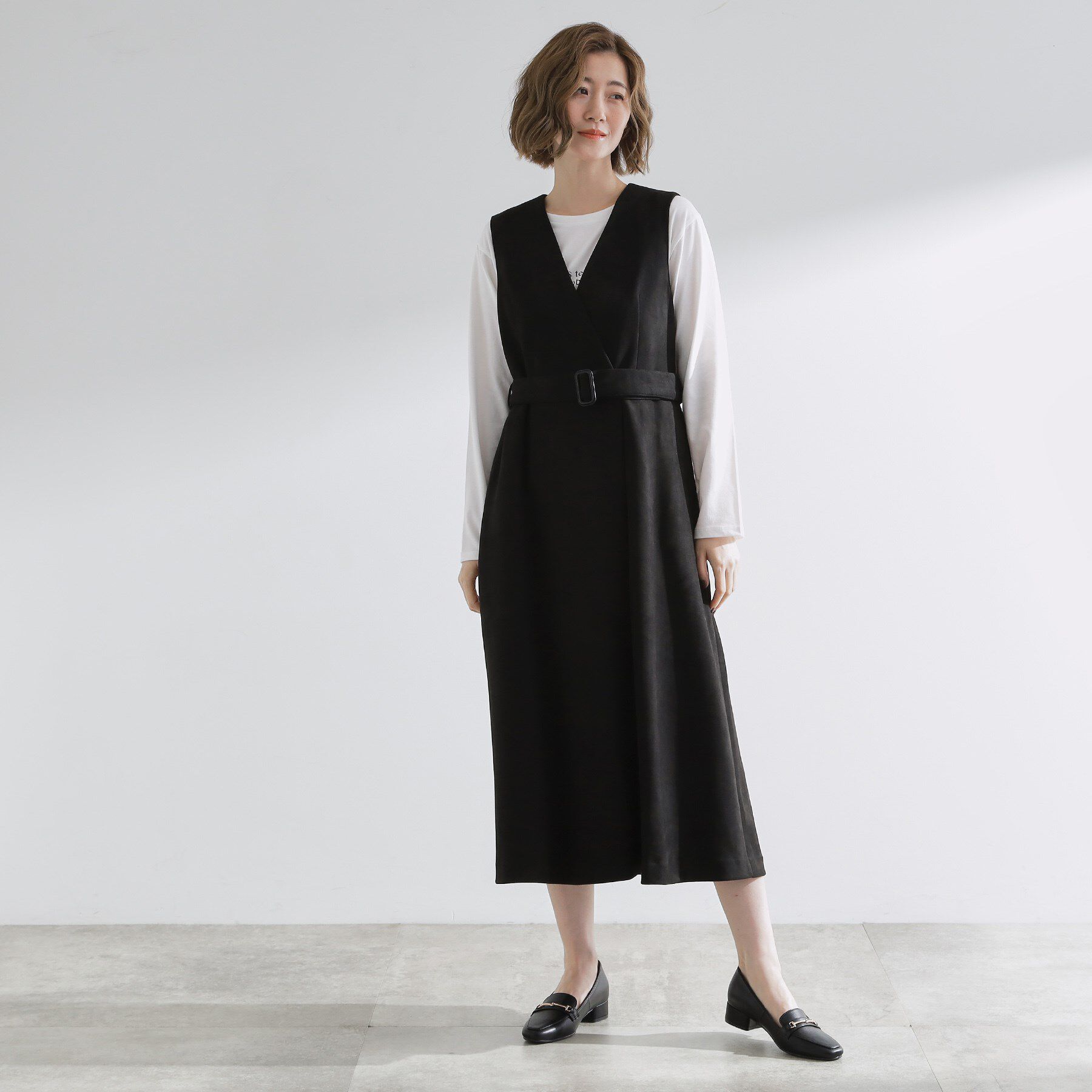 grove「【2WAY】スウェード調ジレワンピース」|ワンピース|