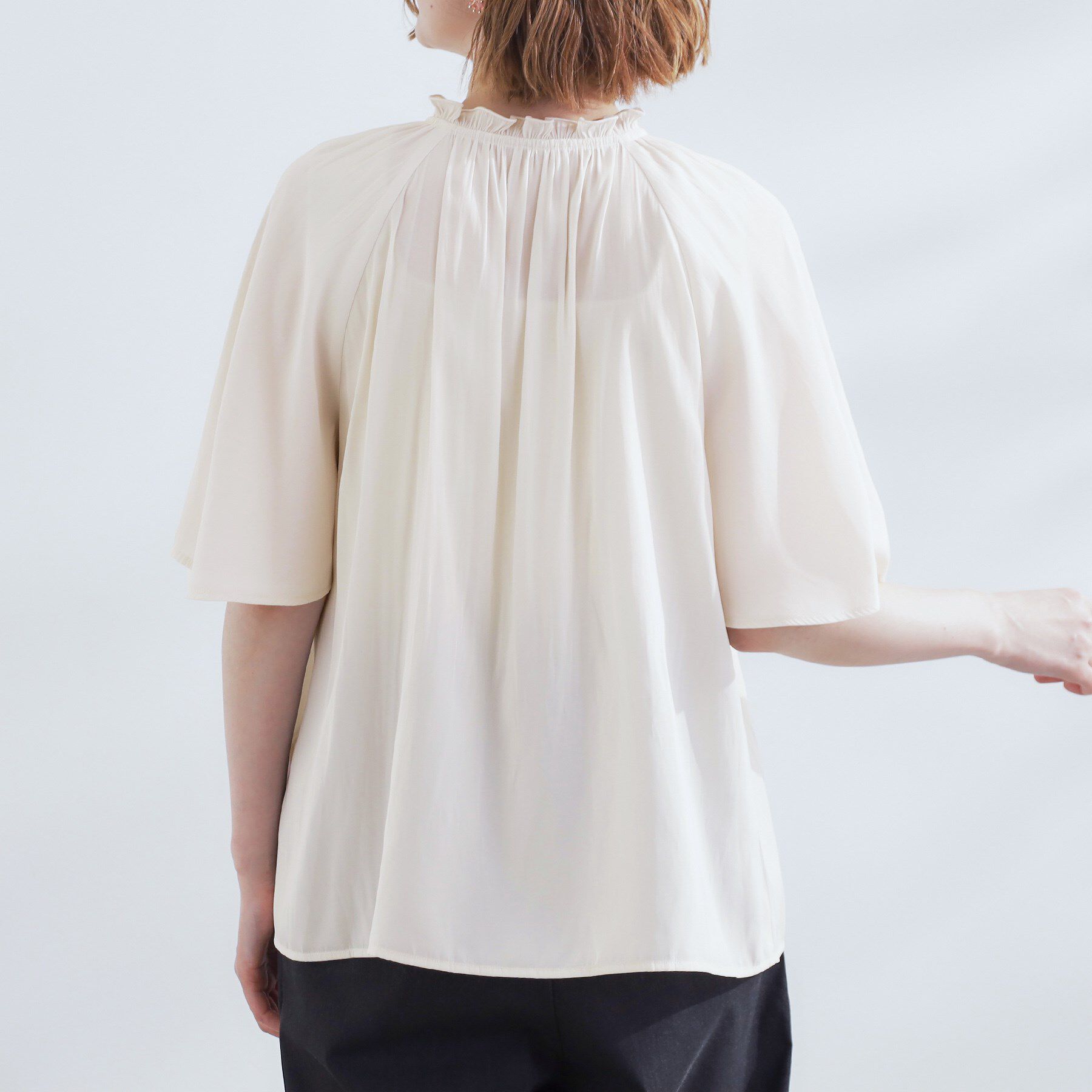 grove「【洗える/お仕事/二の腕カバー】ヴィンテージサテンブラウス」|シャツ・ブラウス|