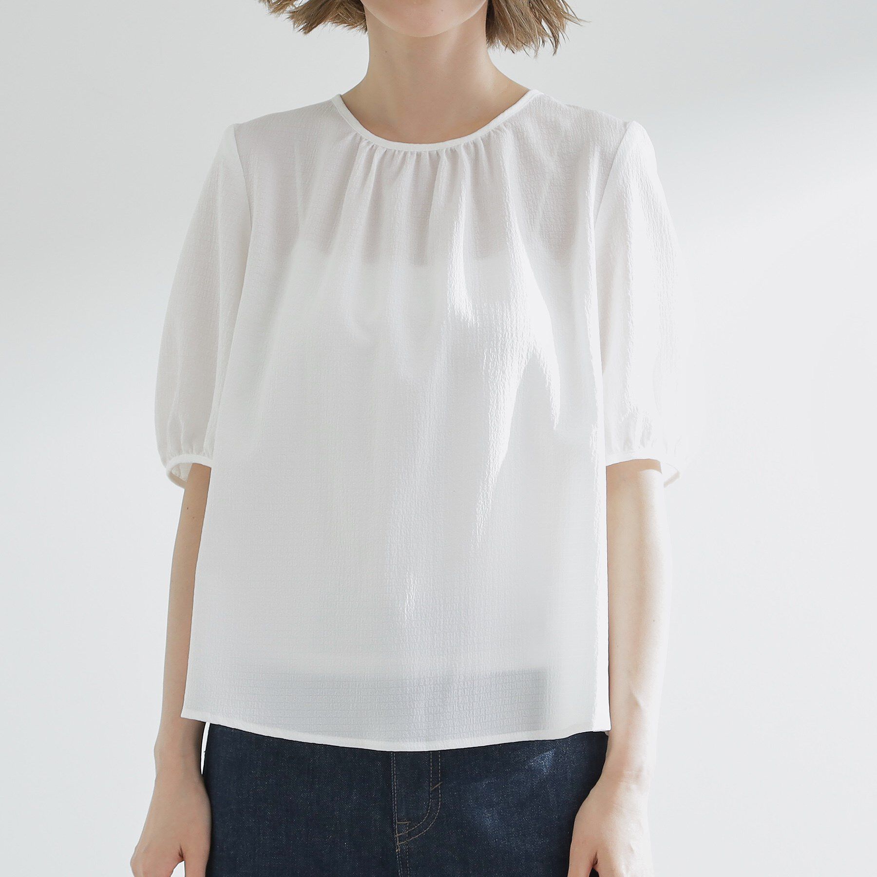 grove「【2点SET/お洒落見え/体型カバー】ツイード調キャミ&times;ブラウスセット」|シャツ・ブラウス|