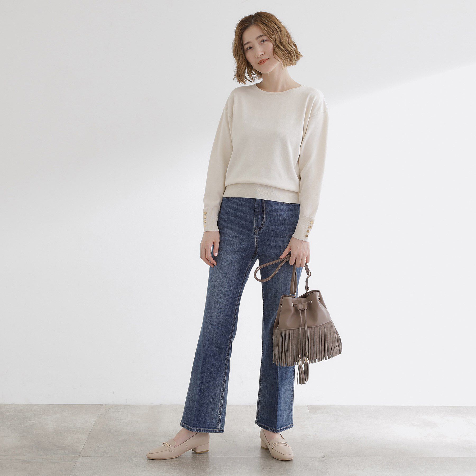 grove「スエードフリンジ巾着ショルダーバッグ」|ショルダー・メッセンジャー|