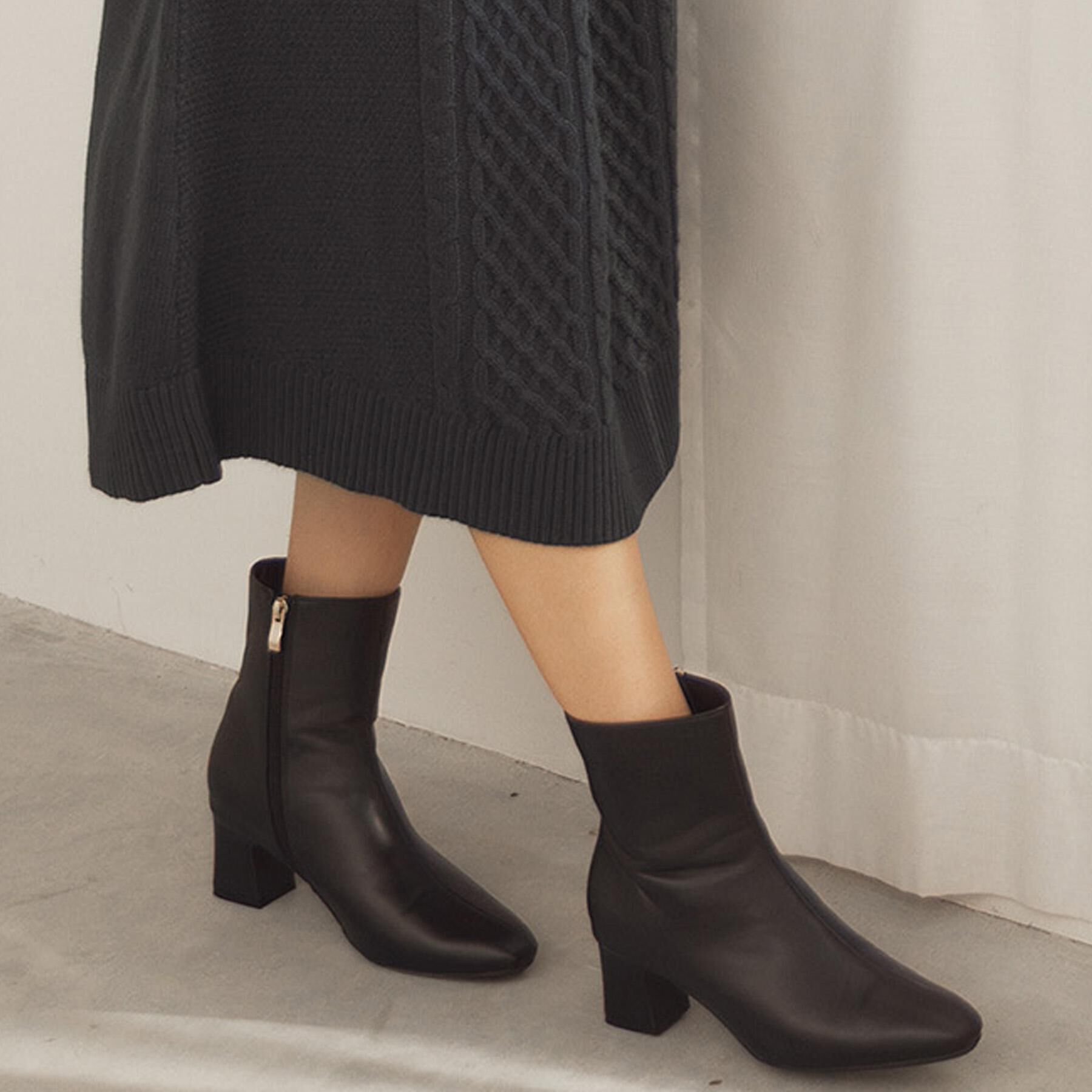 grove「アーモンドトゥヒールブーツ」|ショートブーツ|