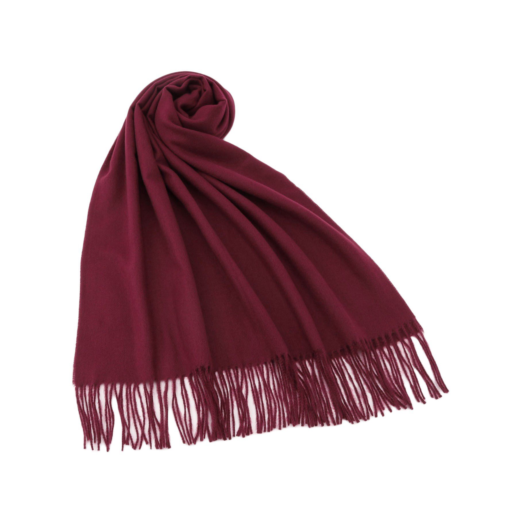 grove「【手洗い可】カシミヤタッチフリンジストール」|ストール|ボルドー(064)