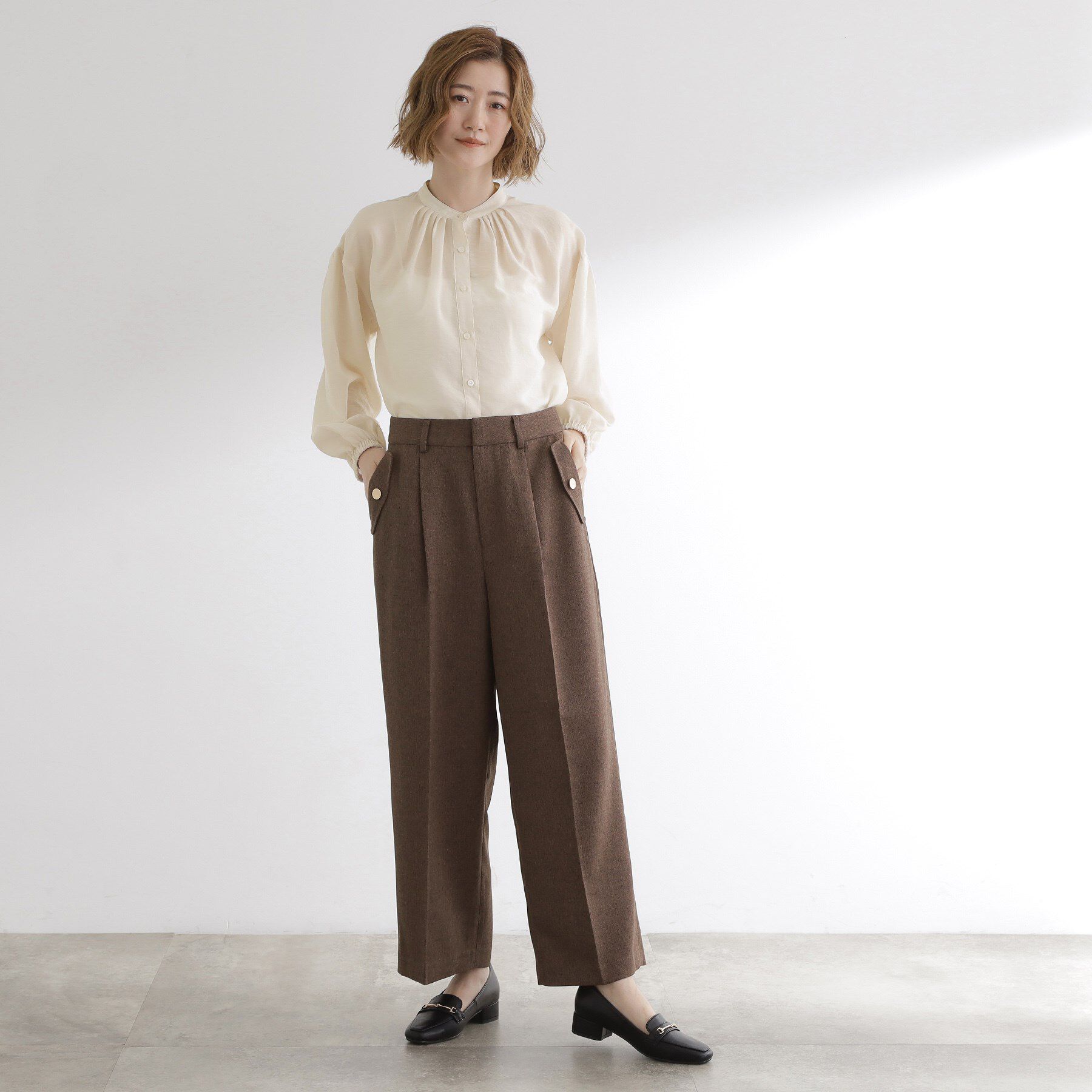 grove「【ひんやり/洗える】シアースタンドネックシャツブルゾン」|シャツ・ブラウス|