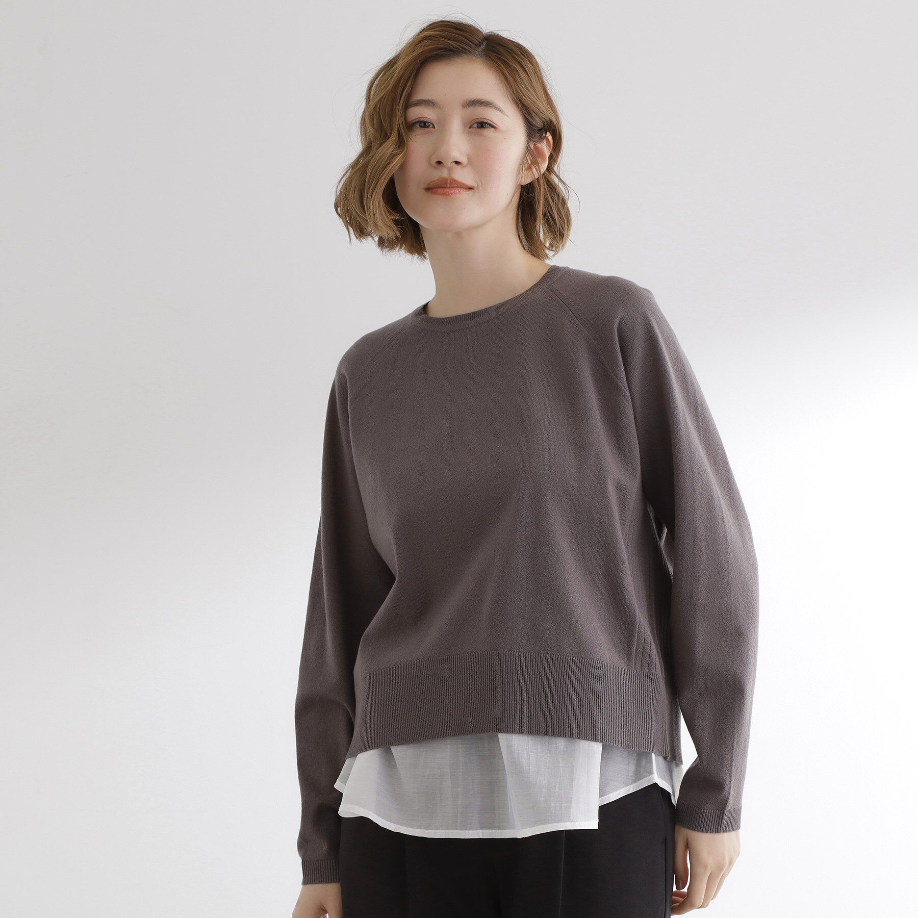 grove「裾切替レイヤードタンク」|キャミソール|オフホワイト(003